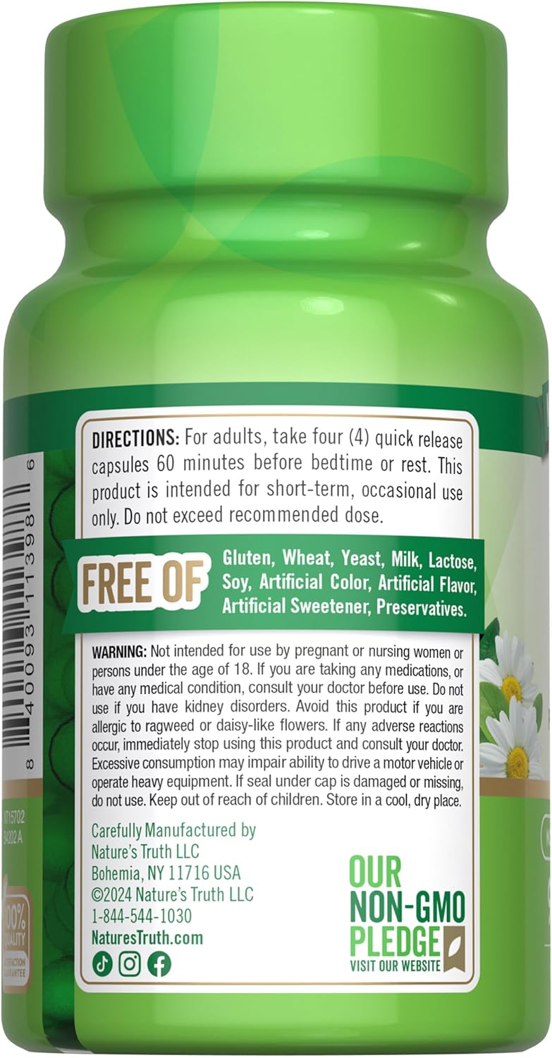 Passion Flower and Chamomile Calm Capsules - 90 Count - Non-GMO, Gluten Free Supplement by Nature's Truth