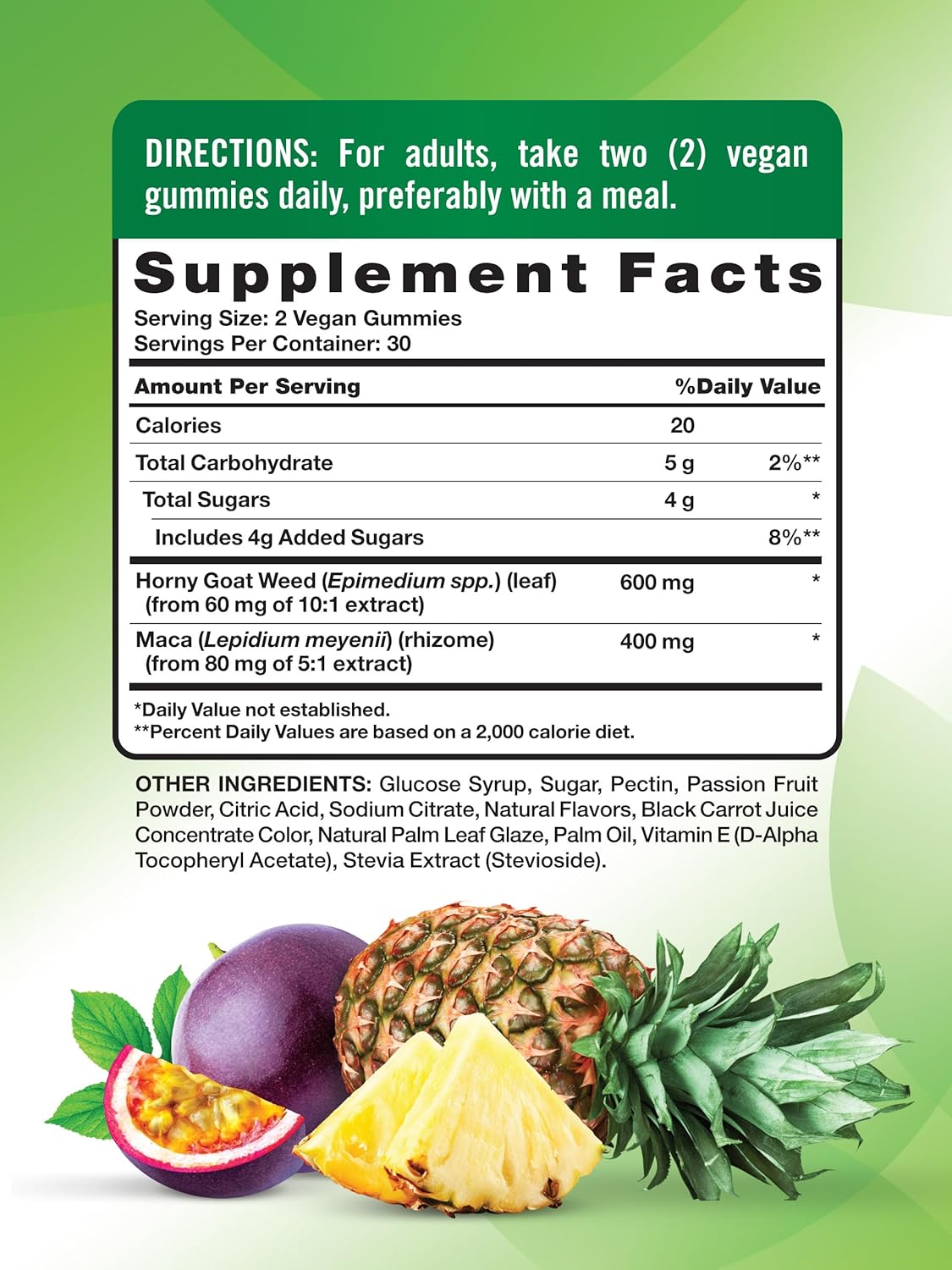 Passion Punch Flavor Horny Goat Weed & Maca Gummies for Women | 60 Count | Vegan, Non-GMO & Gluten Free