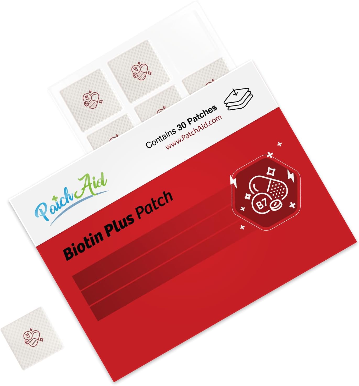 PatchAid Biotin Plus Topical Patch - Boost Hair & Nail Health - 30 Day Supply