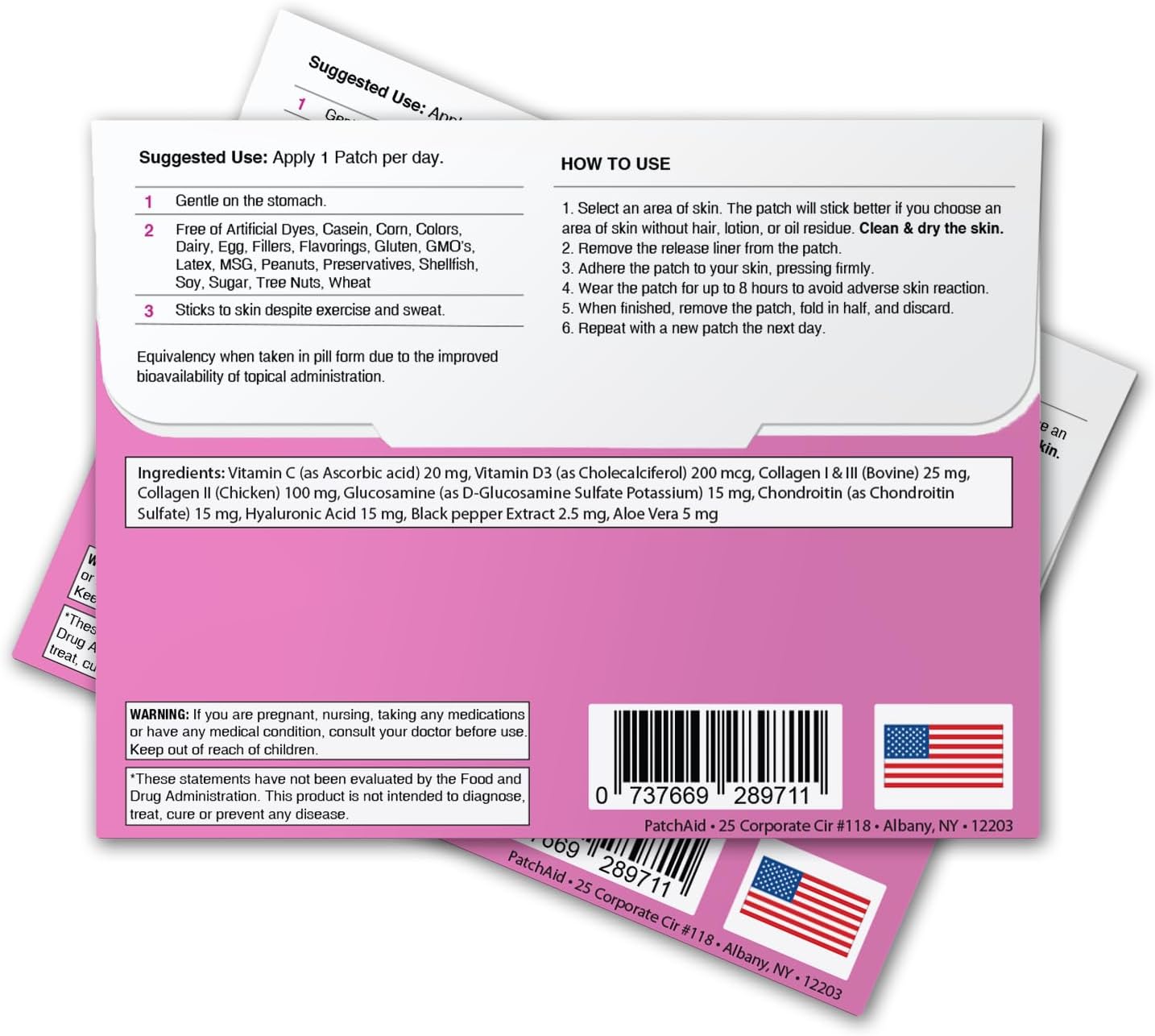PatchAid Collagen Plus Topical Patch - 30 Day Supply for Skin Health and Repair