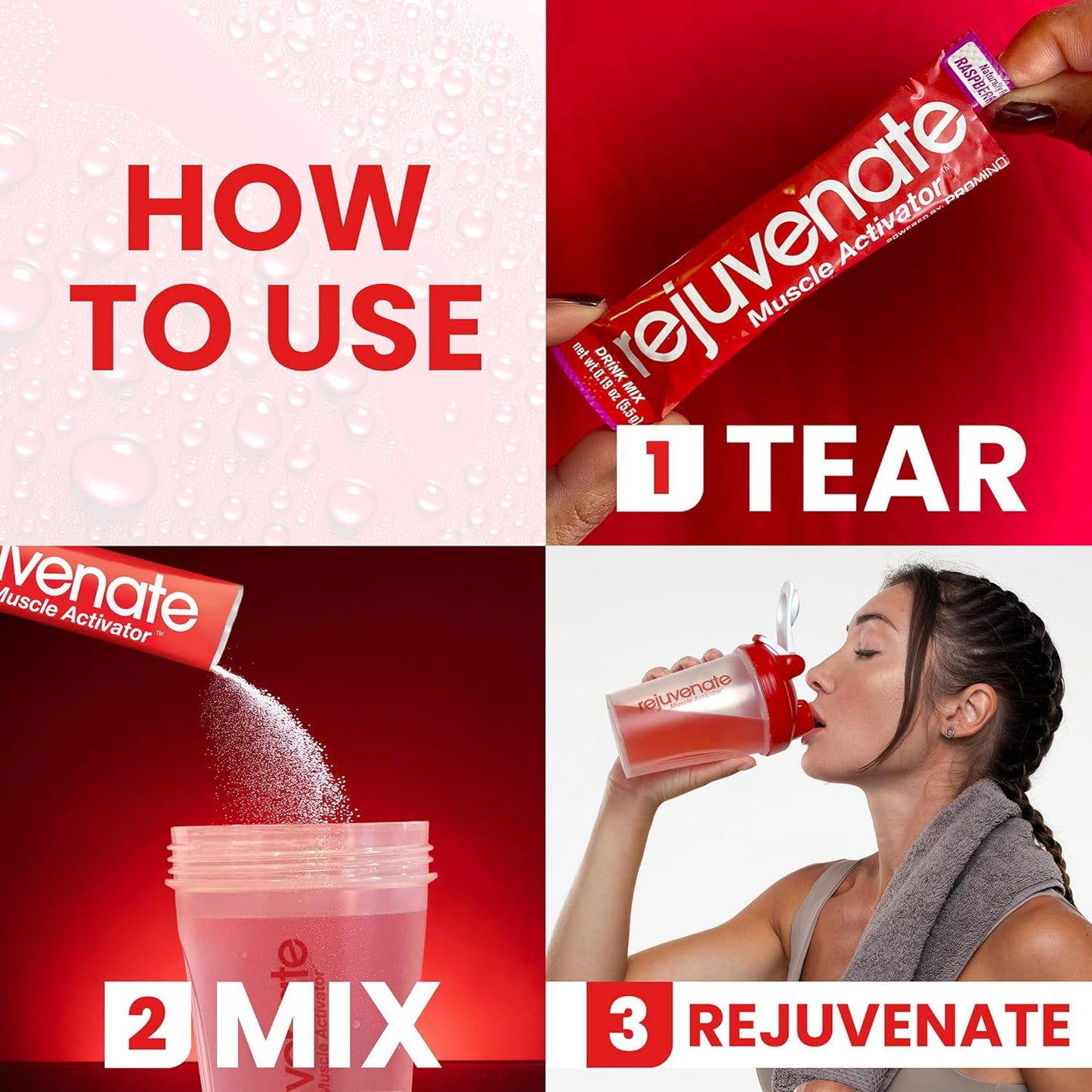 Patented EAA Muscle Building Drink Sticks - 11x Better Than Whey Protein - Raspberry Burst - 30 Count