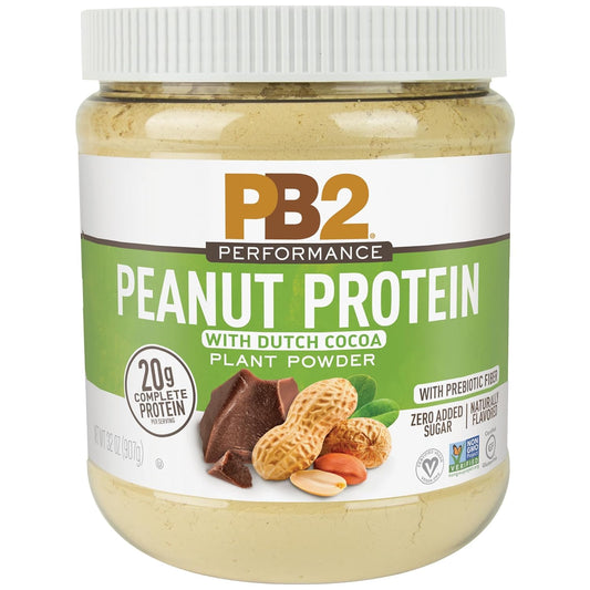 PB2 Performance Peanut Protein Powder with Dutch Cocoa, 20g Vegan Plant Based Protein - Non GMO, Gluten Free, 2 lb Jar