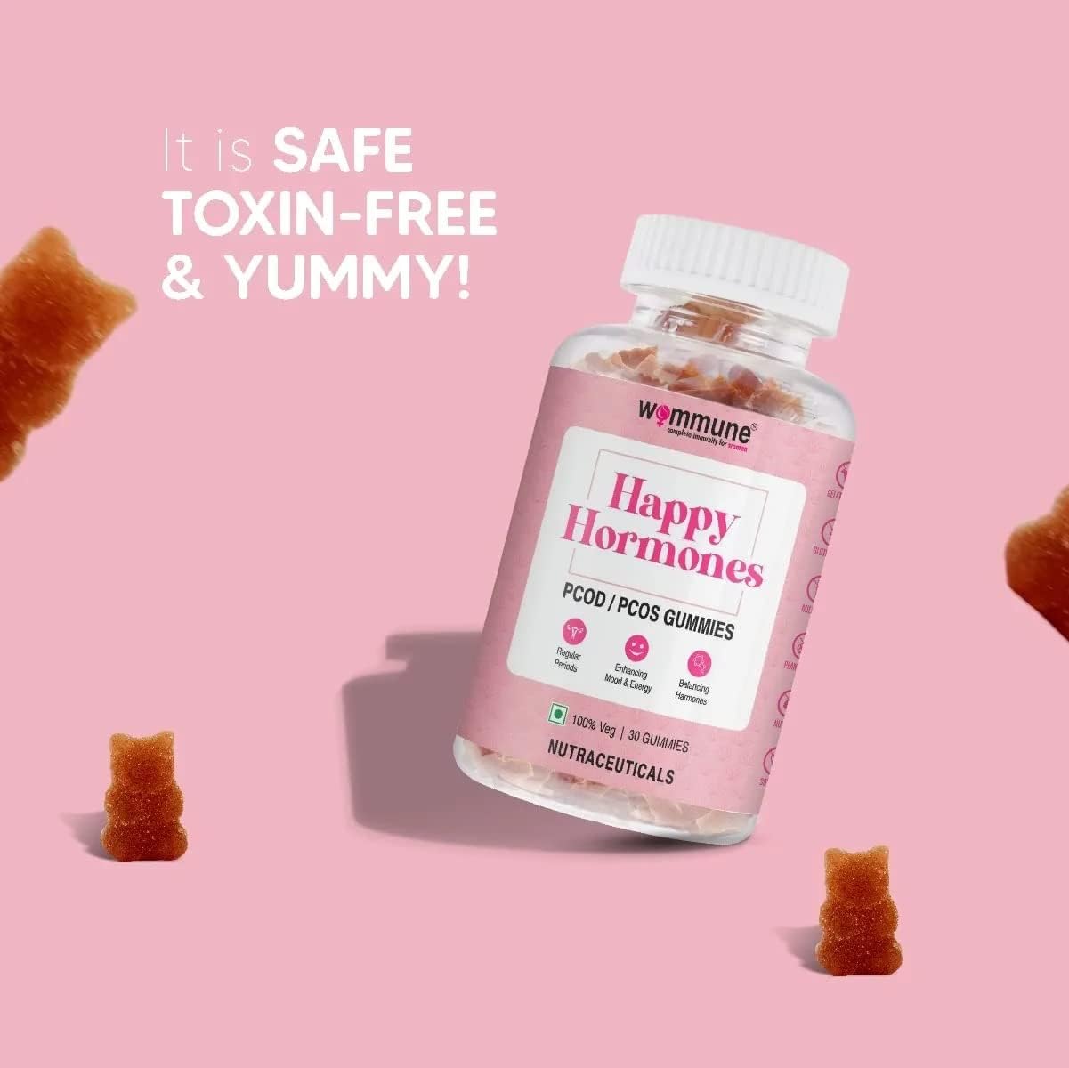 PCOD Balance Gummies with Inositol for Hormonal Imbalance, Acne, and Delayed Periods - Natural Solution for Regular Periods and Facial Hair - Revitalize, Rebalance, Recharge
