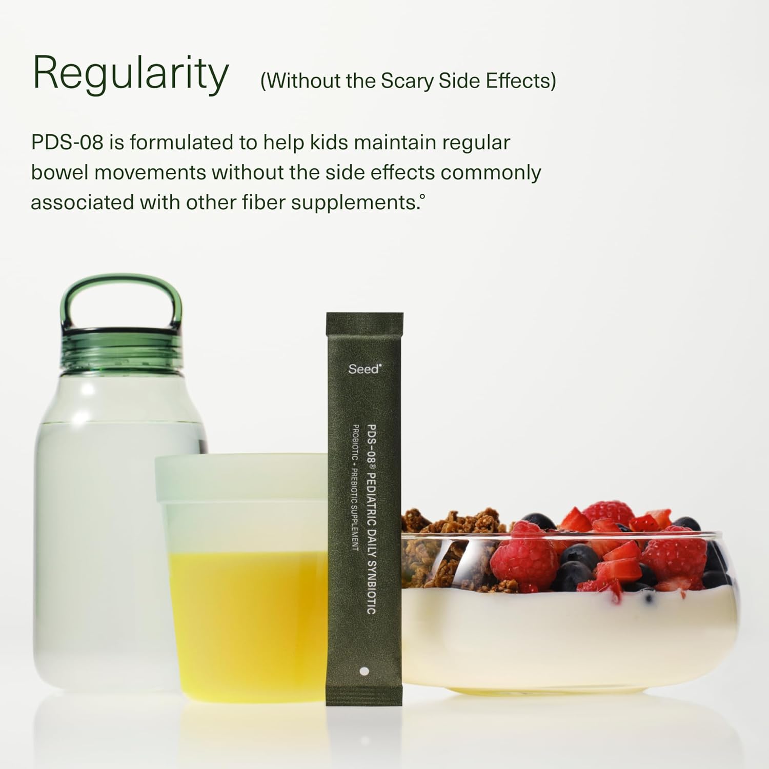 PDS-08 Pediatric Daily Synbiotic - Fiber-Based Prebiotic & Probiotic for Kids - Digestive Health Support - Ages 3-17 - Vegan and Shelf-Stable - 30 Sachets