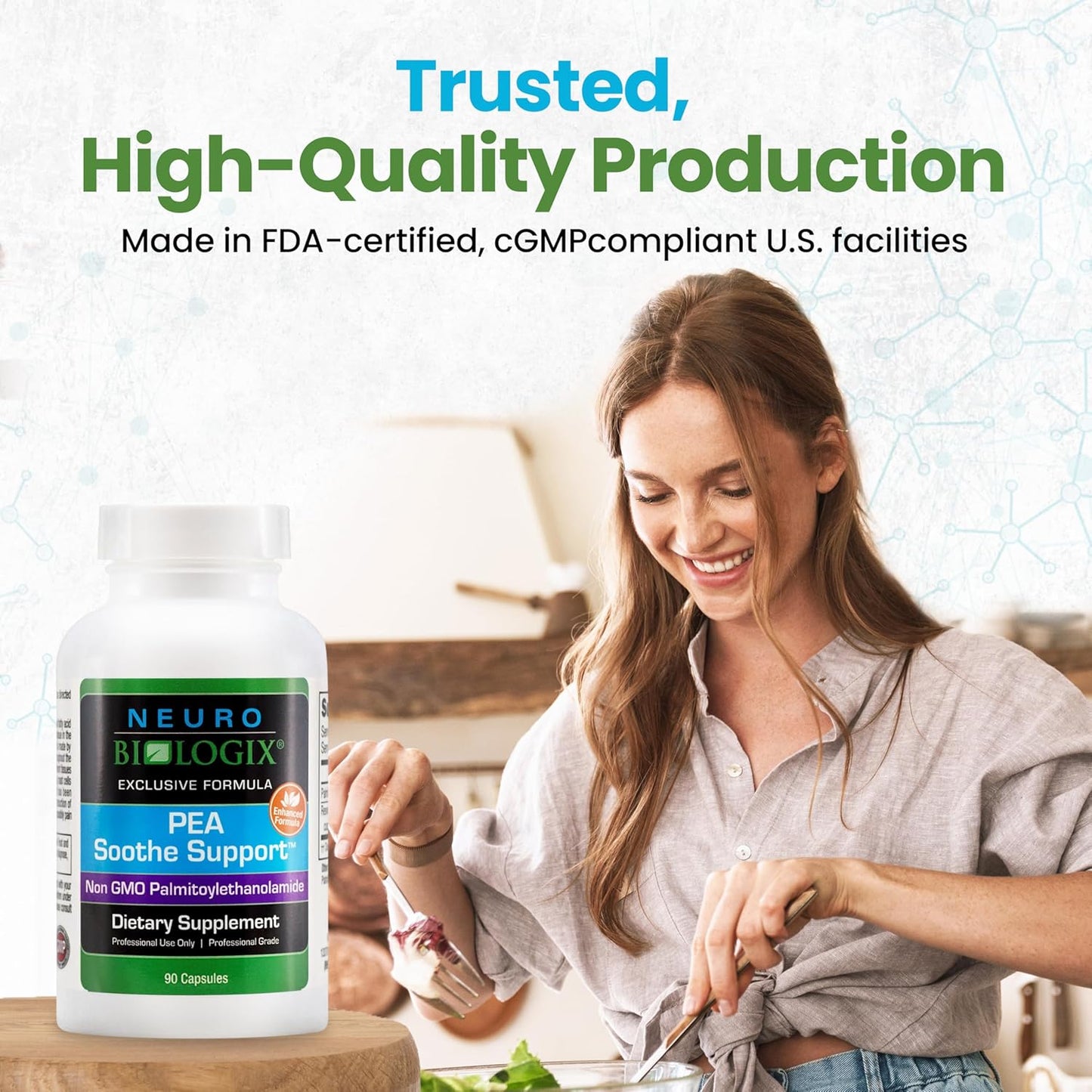 PEA Soothe Support Natural Relief Formula with Resveratrol - Promotes Nerve Function & Energy Balance