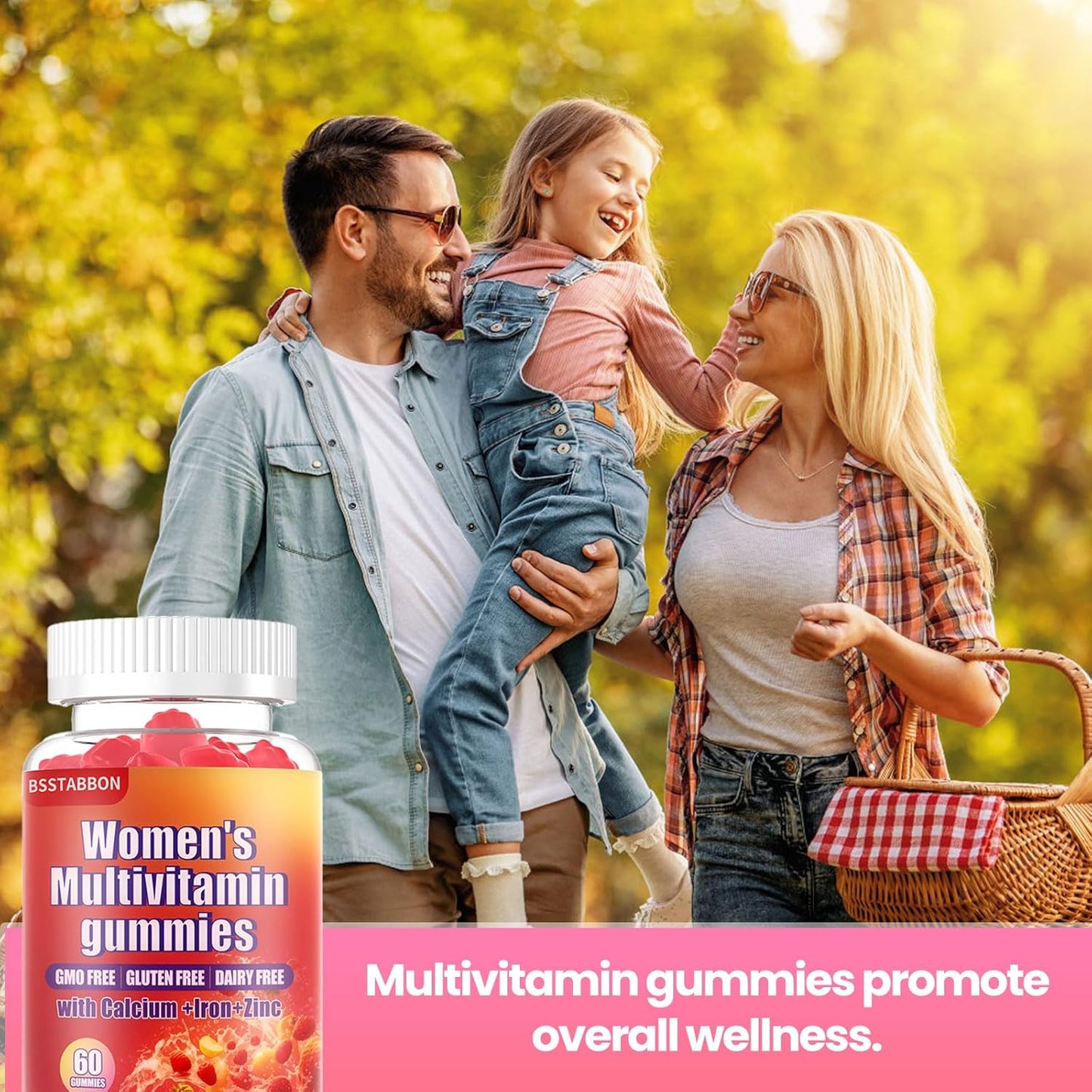 Peach Flavored Women's Multivitamin Gummies with 6 Essential Vitamins and Minerals for Skin, Hair, Energy, and Immune Support (60 Count)