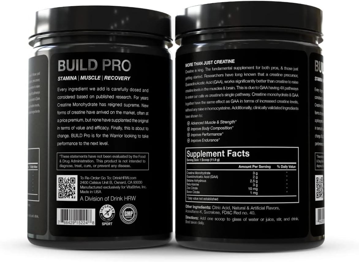 Peach Mango Muscle Building and Recovery Supplement with GAA + Creatine Monohydrate - Strength, Performance, Growth - 30 Servings