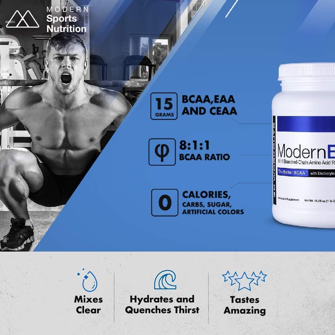 Peach Tea BCAA Powder Drink Mix for Muscle Recovery - 30 Servings, Essential Amino Acid Supplement