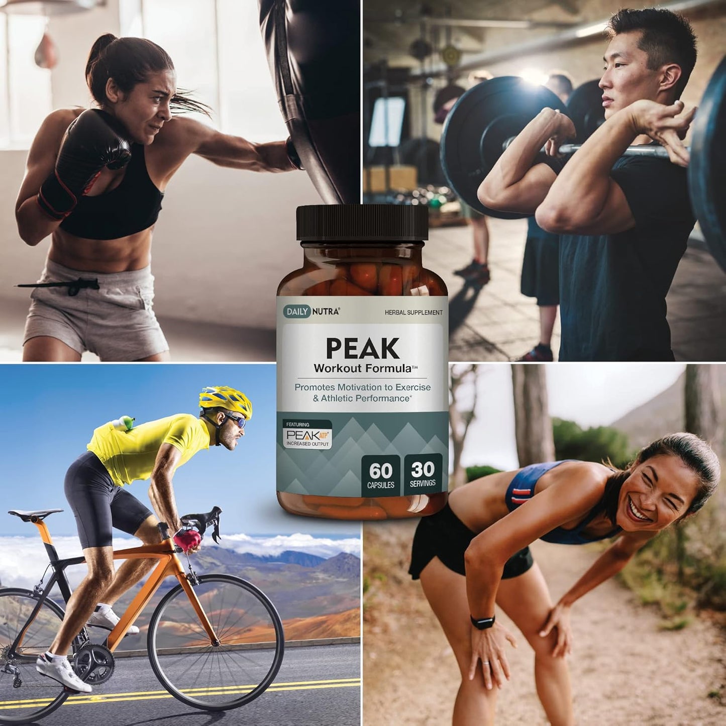 Peak Performance Pre-Workout and Recovery Supplement - Boost Exercise Output with ATP, Boswellia, Ashwagandha, Green Tea Extract & Piperine | 60 Capsules