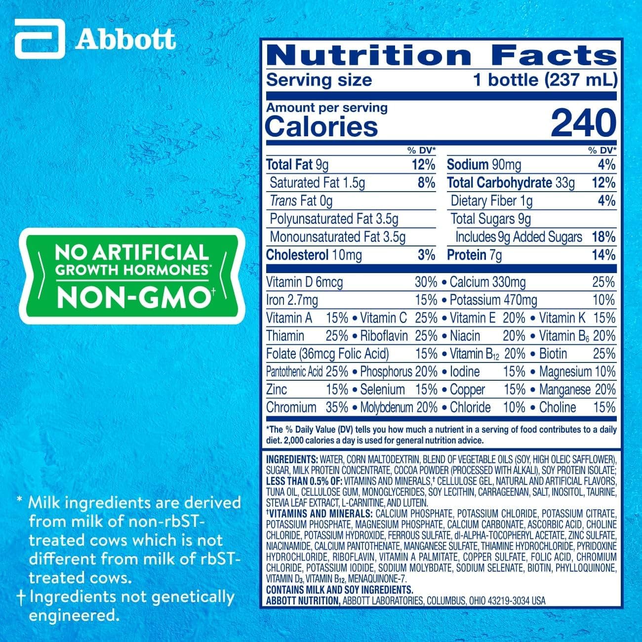 PediaSure Grow & Gain Kids Protein Shake with Immune Support, Chocolate Flavor - 24 Bottles, 8 fl oz each
