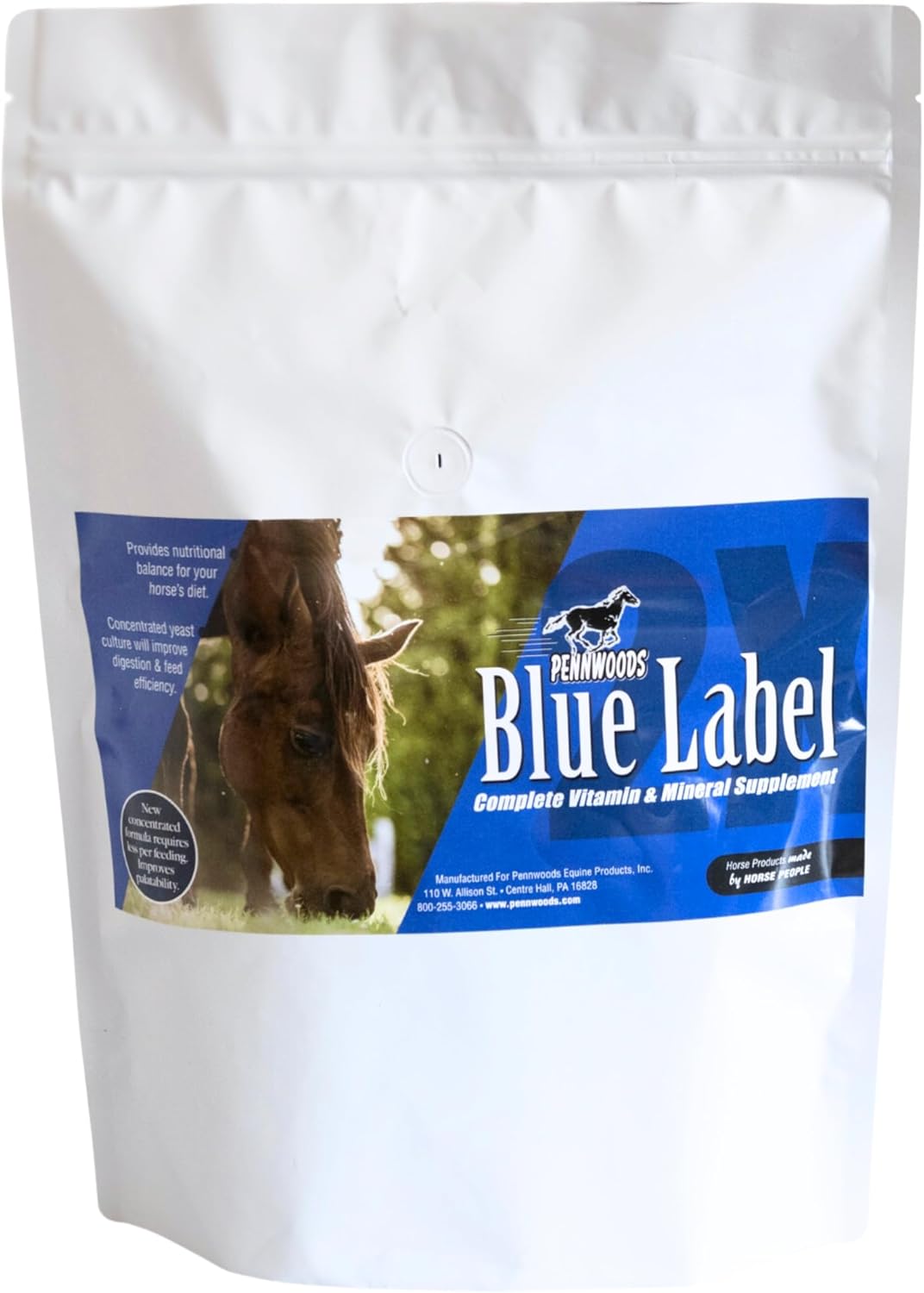 Pennwoods Equine Products Blue Label 2x - 4 LBS | Horse Vitamin Supplement for Strength, Digestion, and Weight Gain