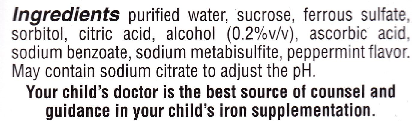 Peppermint Flavored Iron Supplement Drops for Infants, Toddlers & Children - 50 ml Bottles (Pack of 2) - Includes Measuring Dropper