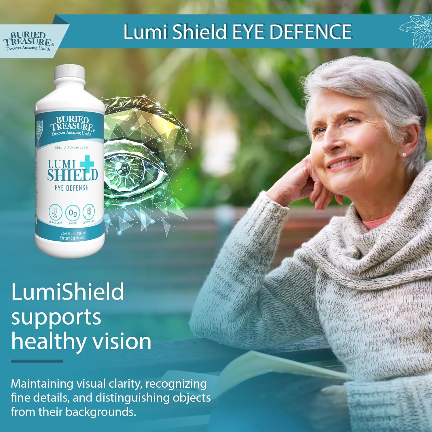 Peppermint Flavored LumiShield Plus Liquid Supplement - 16 oz Bottle for Eye Health Support