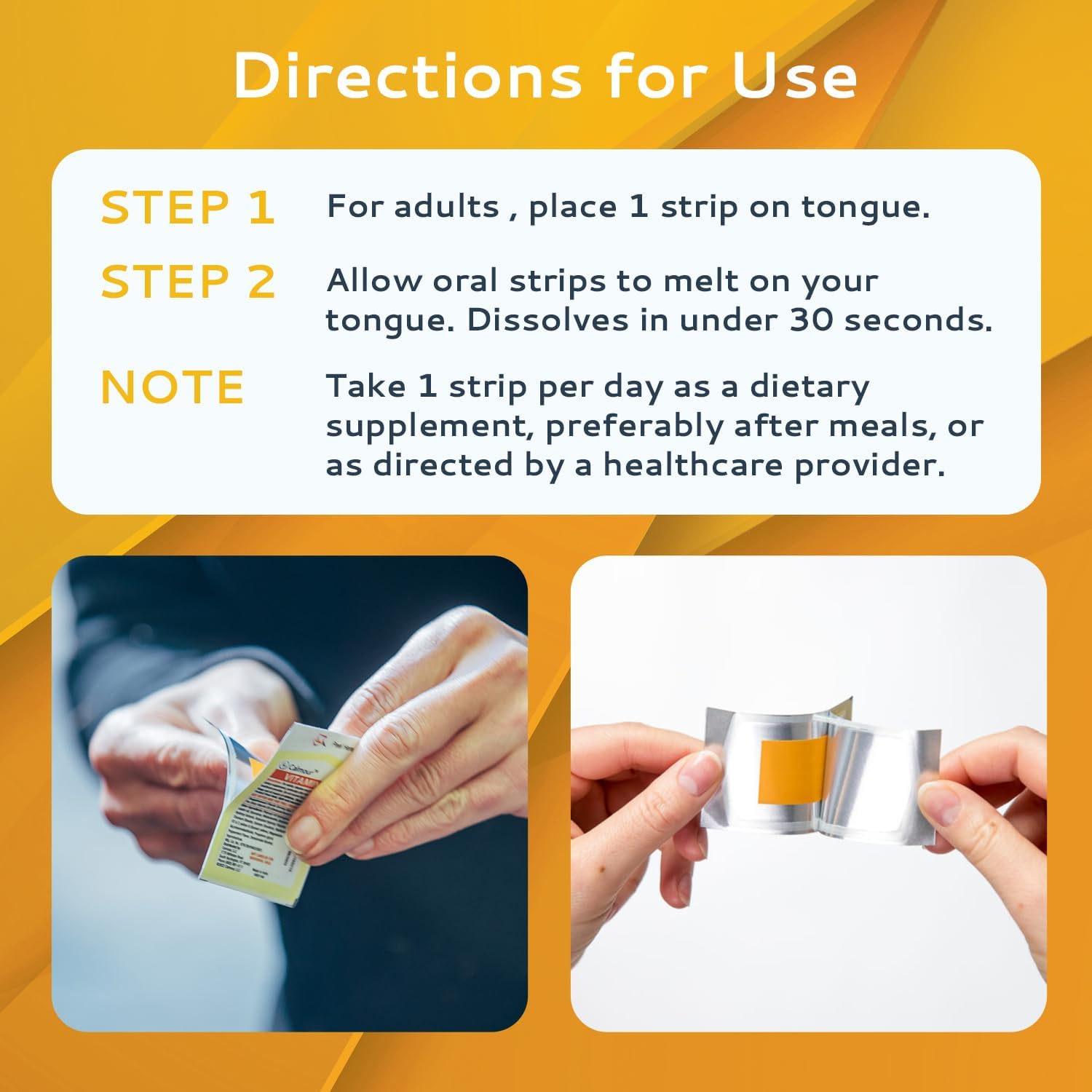 Peppermint Flavored Vitamin D3 Strips 30 Pack | 2000 IU Oral Dissolvable Strips for Immunity & Mental Focus | Quick Tongue Melting Formula