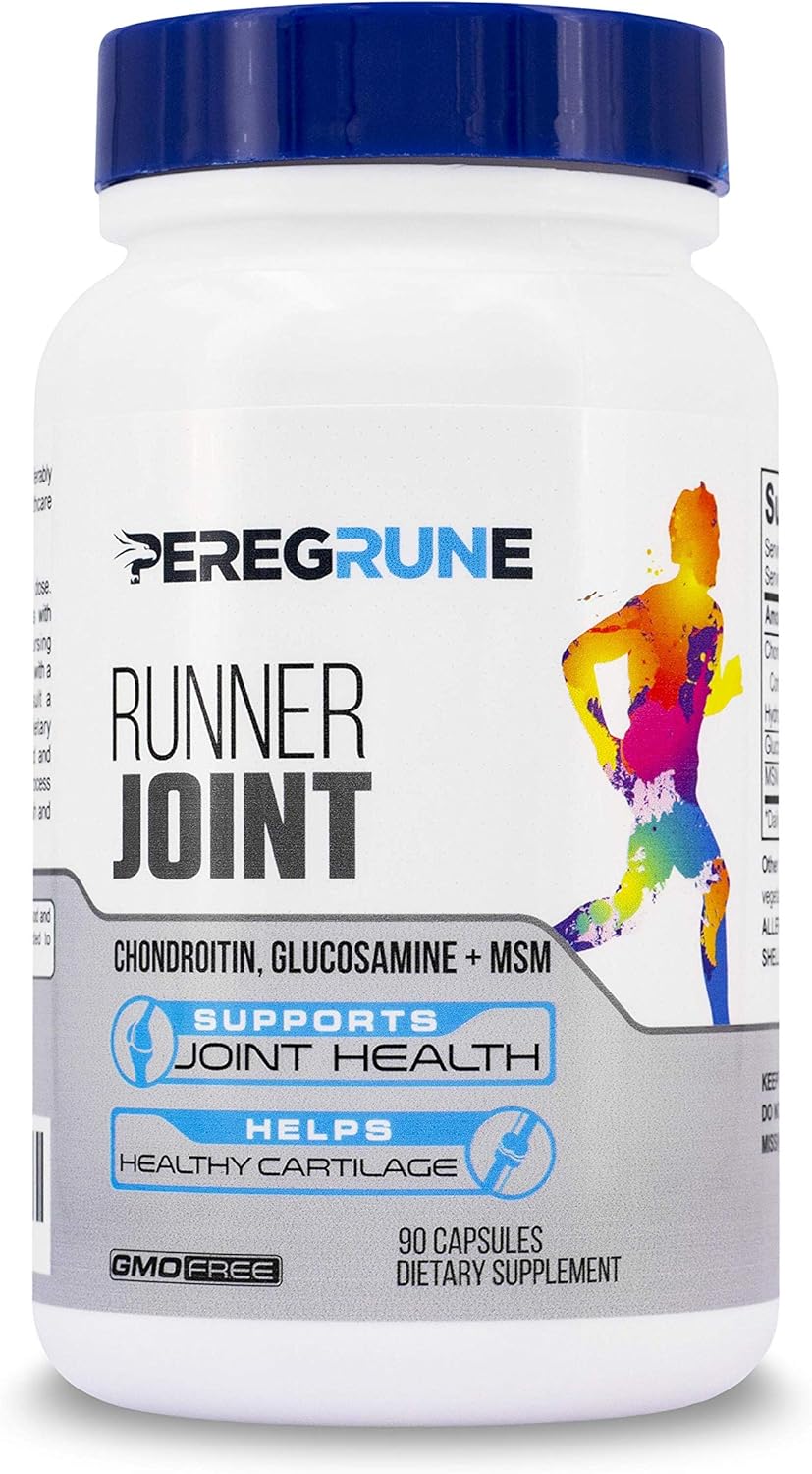 Peregrune Joint Support Supplement for Runners - Glucosamine Chondroitin MSM - GMP Certified Running and Athlete Joint Health - 90 Capsules
