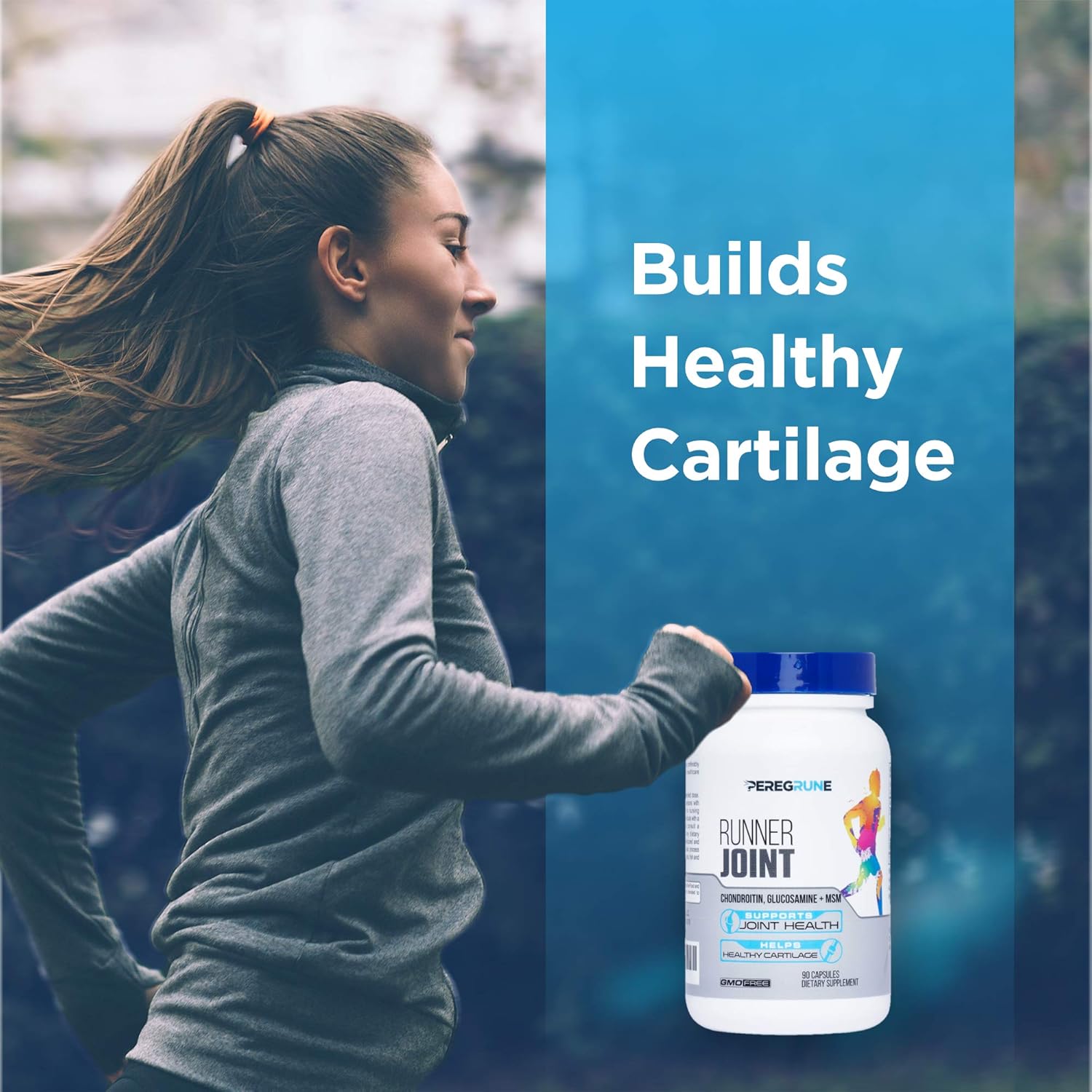 Peregrune Joint Support Supplement for Runners - Glucosamine Chondroitin MSM - GMP Certified Running and Athlete Joint Health - 90 Capsules