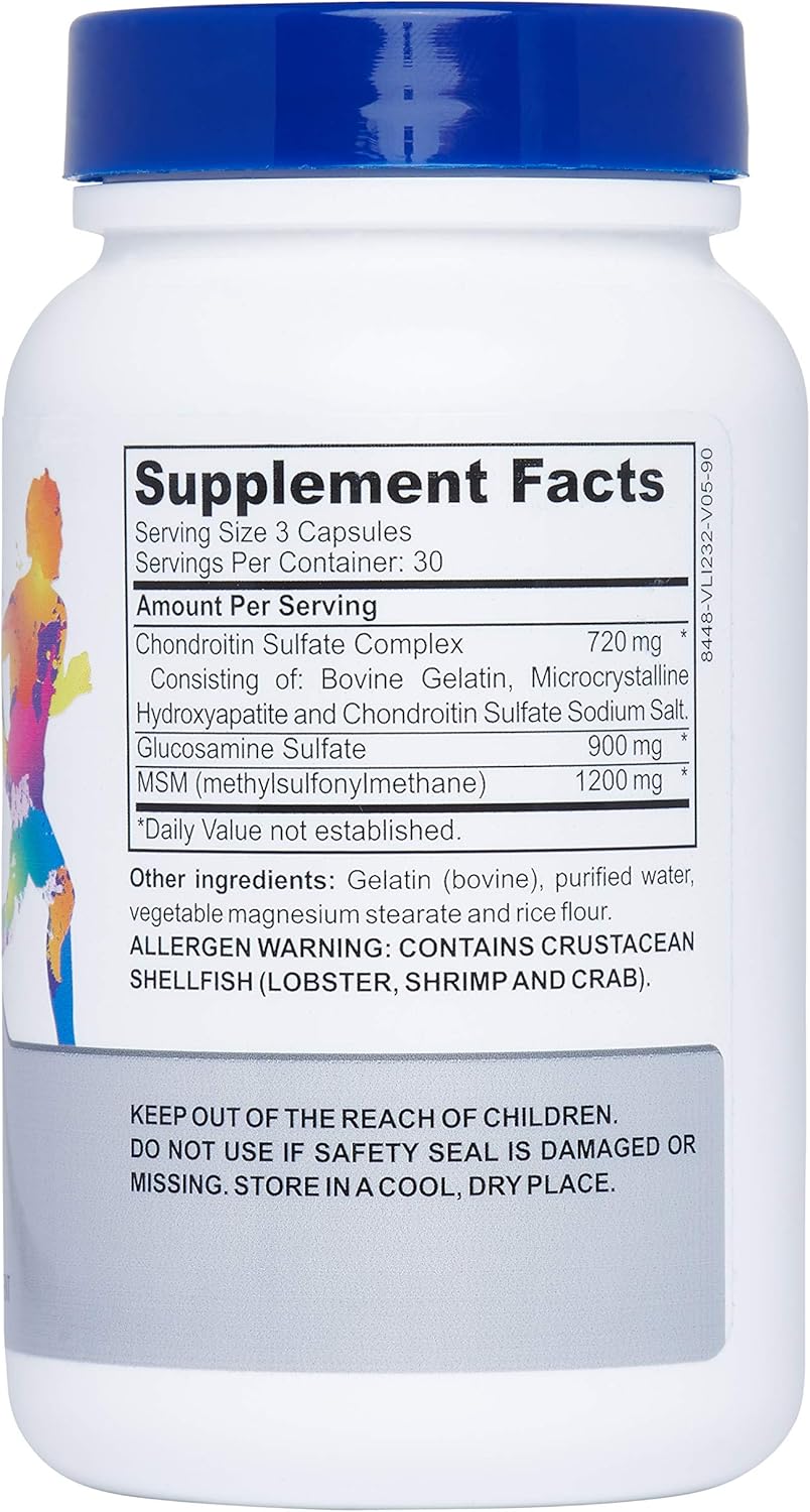 Peregrune Joint Support Supplement for Runners - Glucosamine Chondroitin MSM - GMP Certified Running and Athlete Joint Health - 90 Capsules