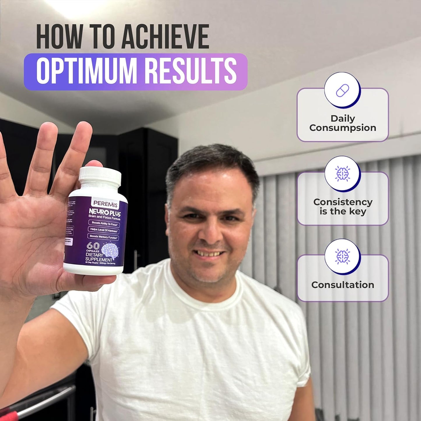 Peremis Nootropic Brain Supplement for Enhanced Memory and Cognitive Function in Men and Women