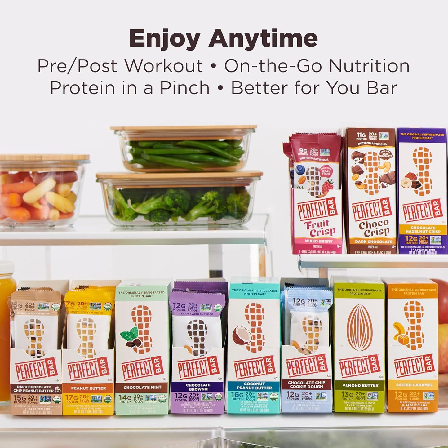 Perfect Bar Original Peanut Butter Lover's Variety Bundle, 8 Count, 2.2 - 2.5 Ounce Bars