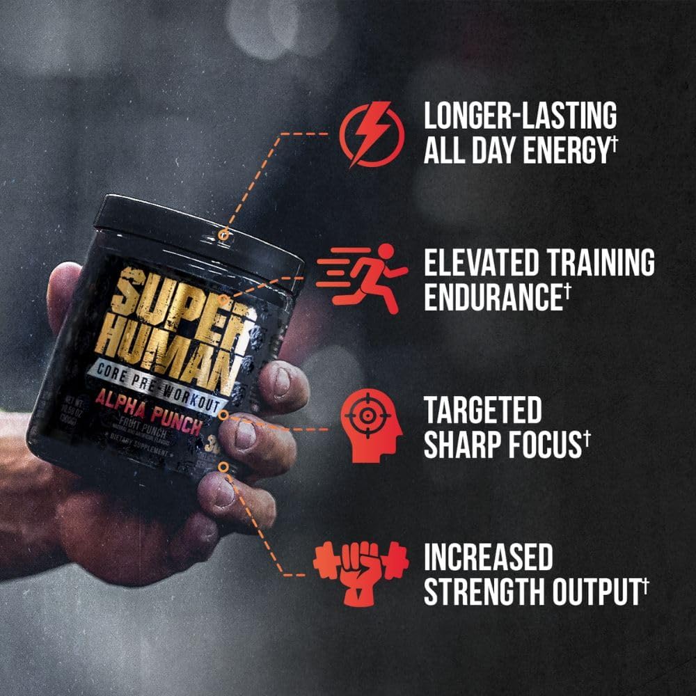 Performance-Boosting Pre Workout Powder with Creatine, Beta Alanine, L-Citrulline, and Caffeine - Fruit Punch Flavor (30 Servings)