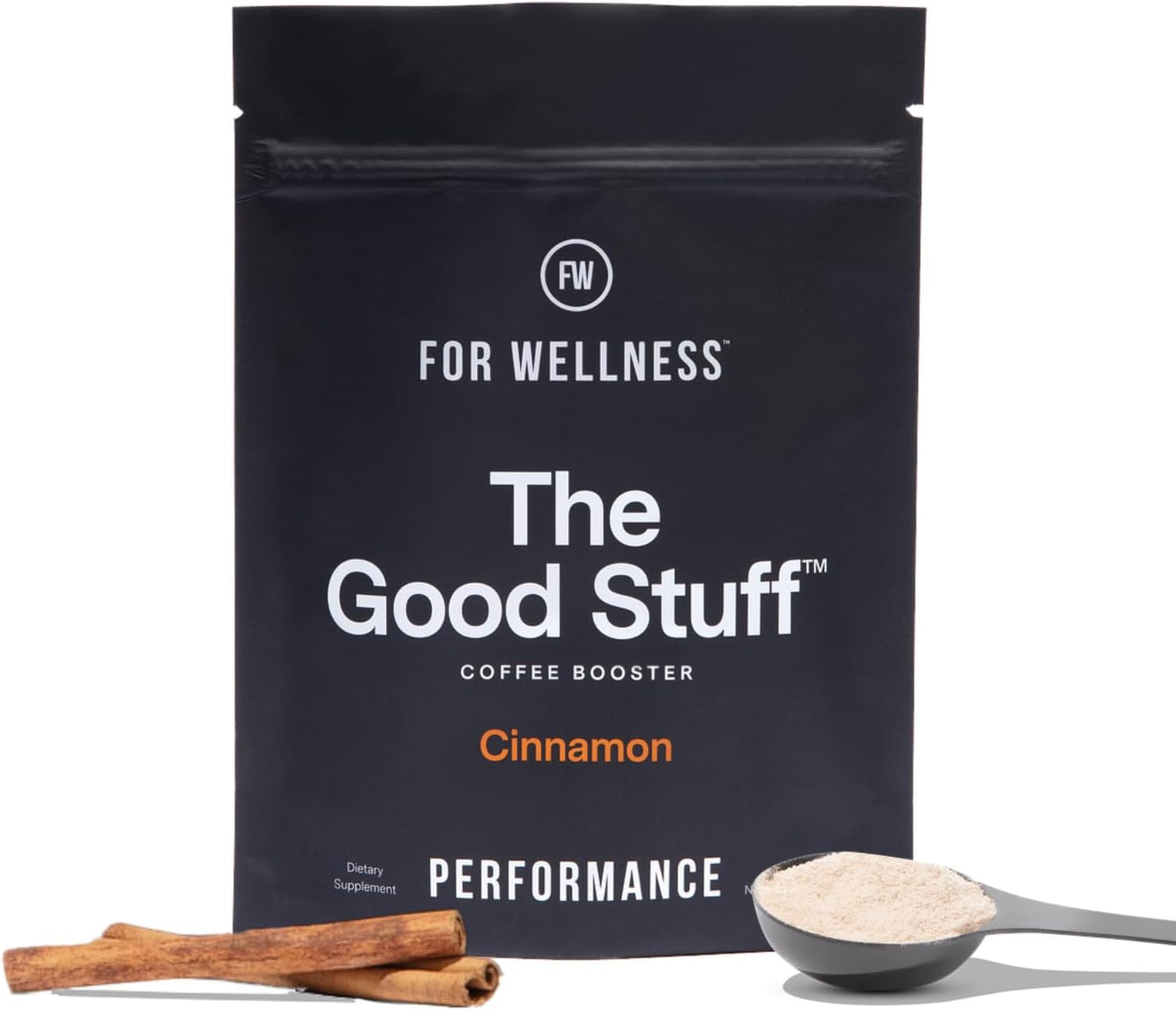 Performance Coffee Supplement with Collagen, MCT, L-Theanine & Cinnamon - Non-Dairy Creamer Powder for Energy & Focus