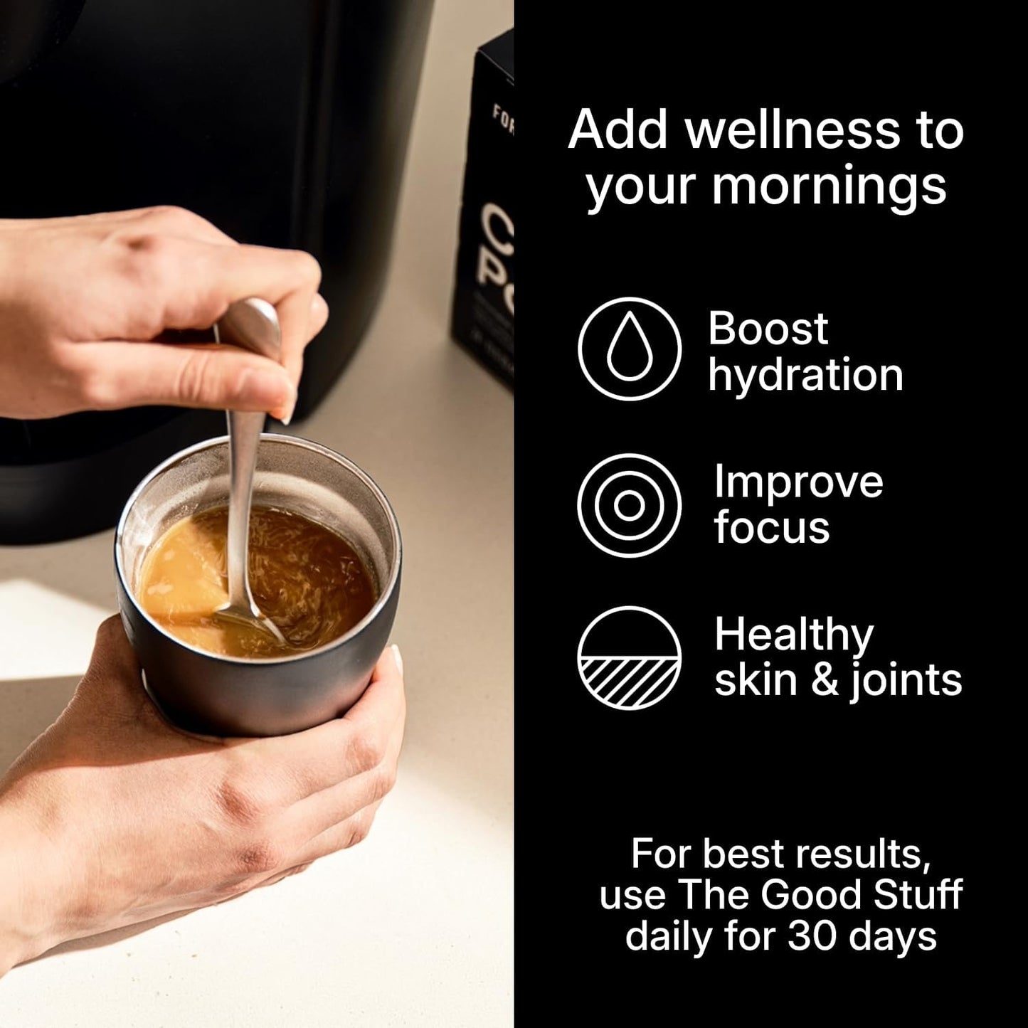 Performance Coffee Supplement with Collagen, MCT, L-Theanine & Cinnamon - Non-Dairy Creamer Powder for Energy & Focus