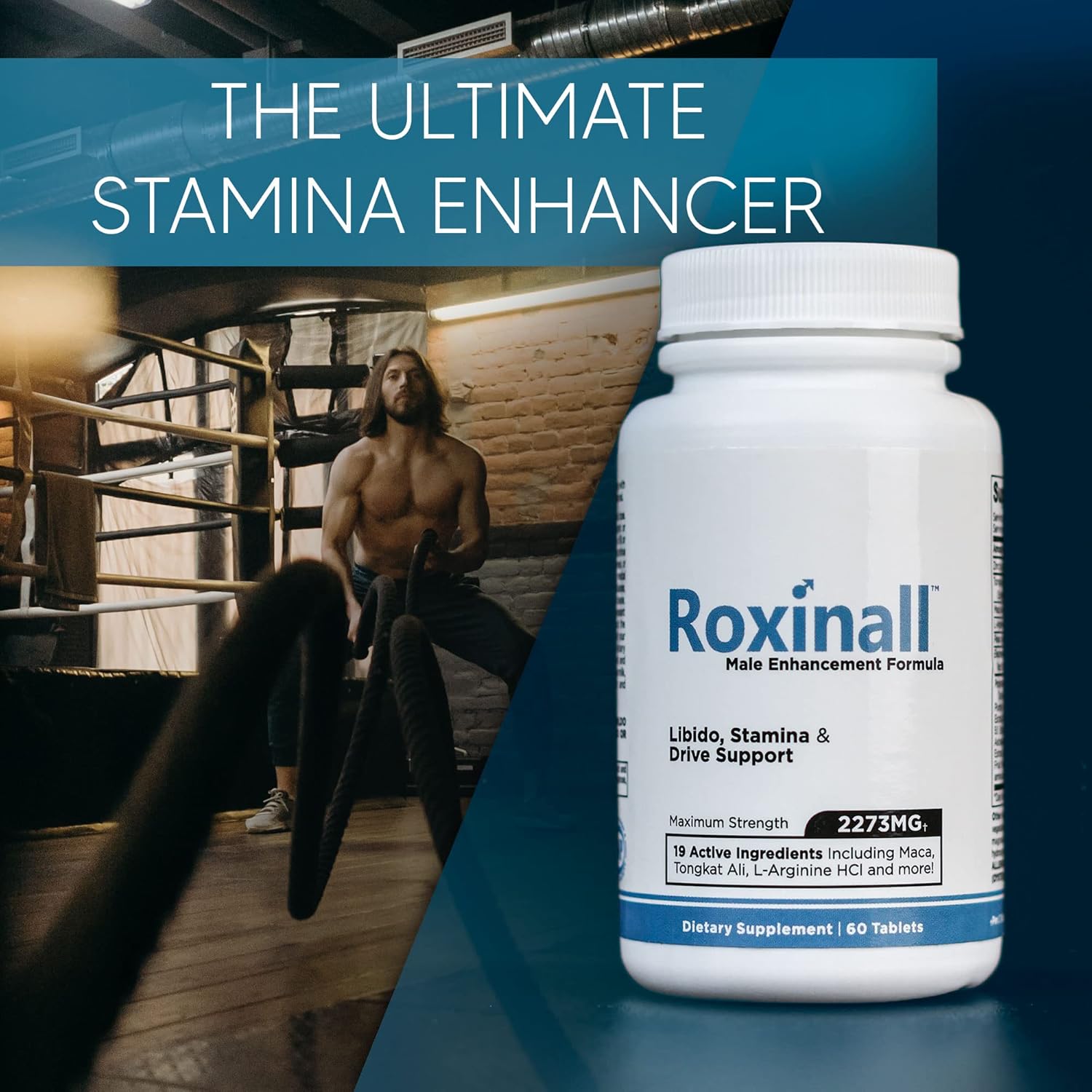 Performance & Endurance Boost with Roxinall Stamina Pills for Men - 60 Capsules - L Arginine & Maca Formula