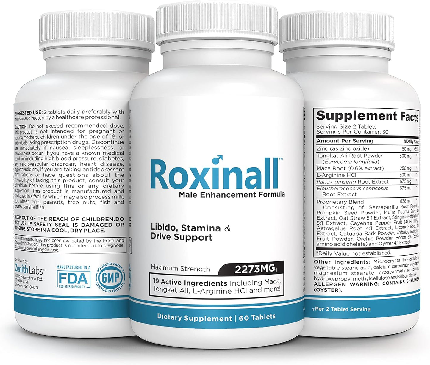 Performance & Endurance Boost with Roxinall Stamina Pills for Men - 60 Capsules - L Arginine & Maca Formula