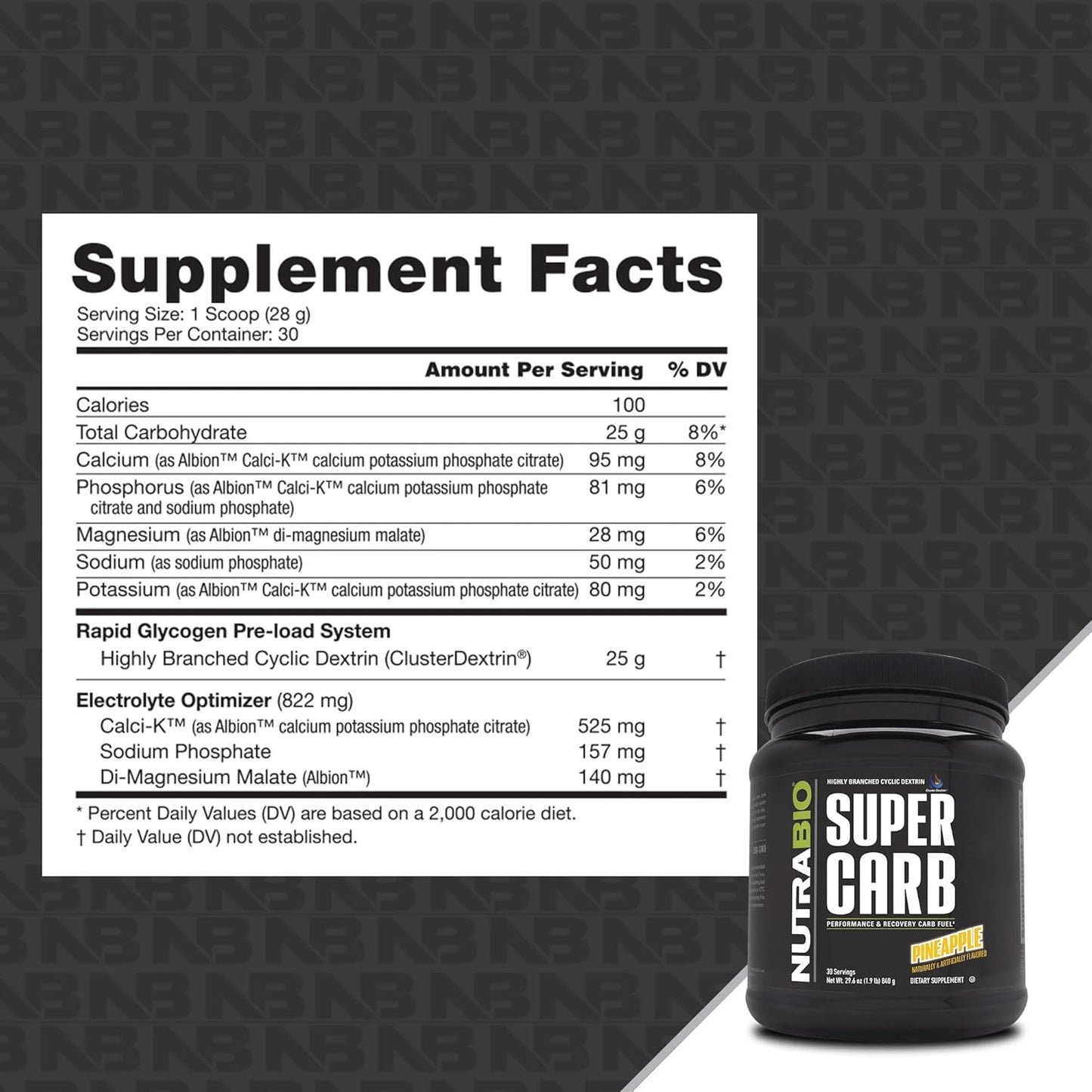 Performance-Enhancing Pineapple Super Carb Powder with Cluster Dextrin and Electrolytes - 30 Servings