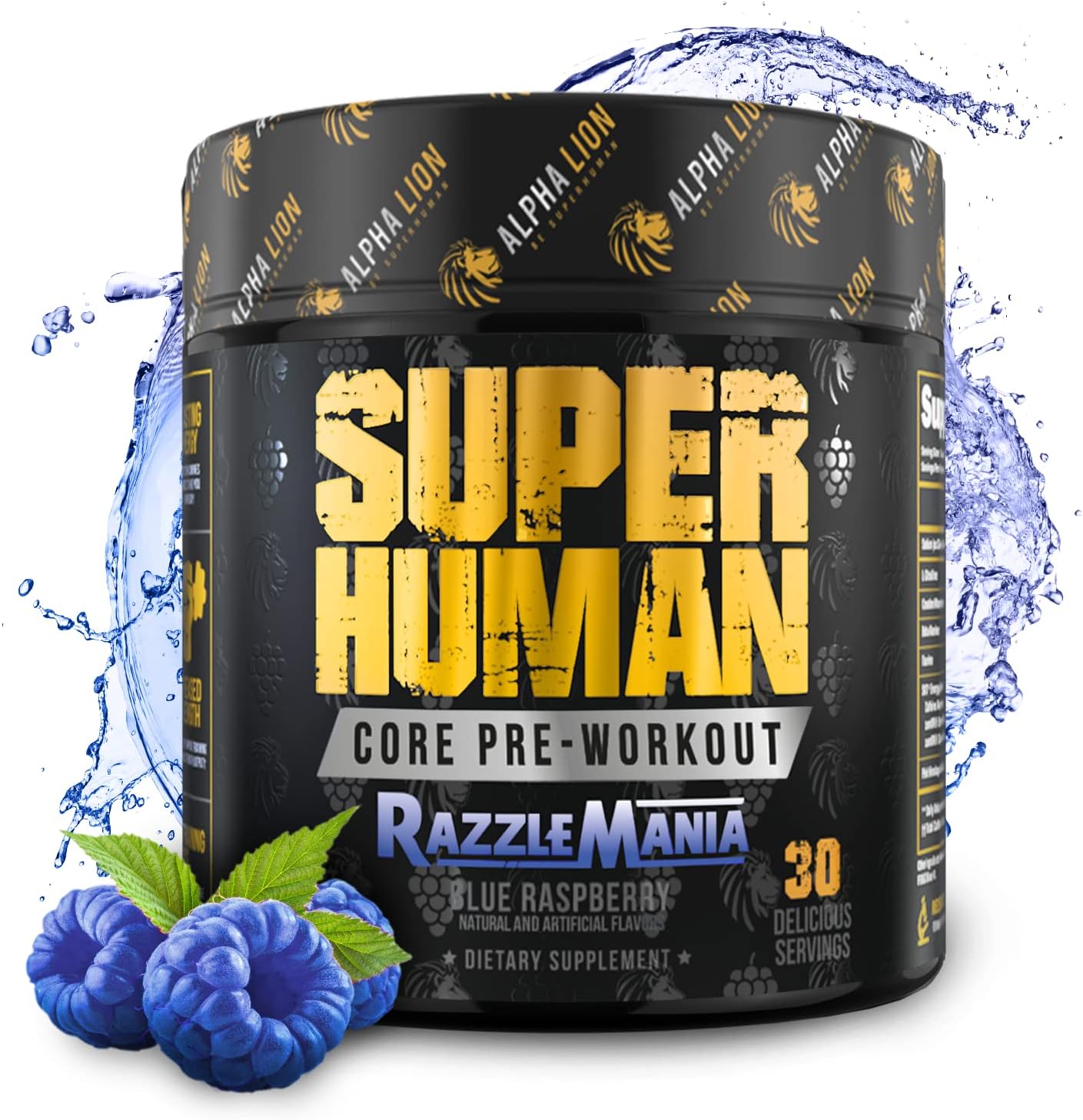 Performance-Enhancing Pre Workout Powder with Creatine, Beta Alanine, L-Citrulline, and Caffeine for Energy - Blue Raspberry Flavor (30 Servings)