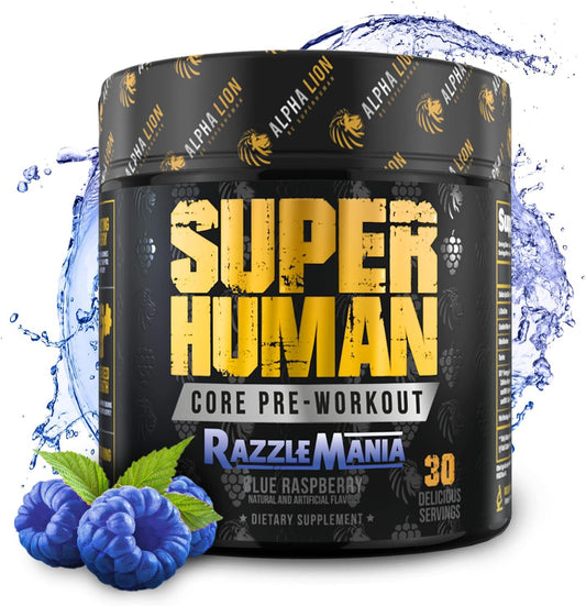 Performance-Enhancing Pre Workout Powder with Creatine, Beta Alanine, L-Citrulline, and Caffeine for Energy - Blue Raspberry Flavor (30 Servings)