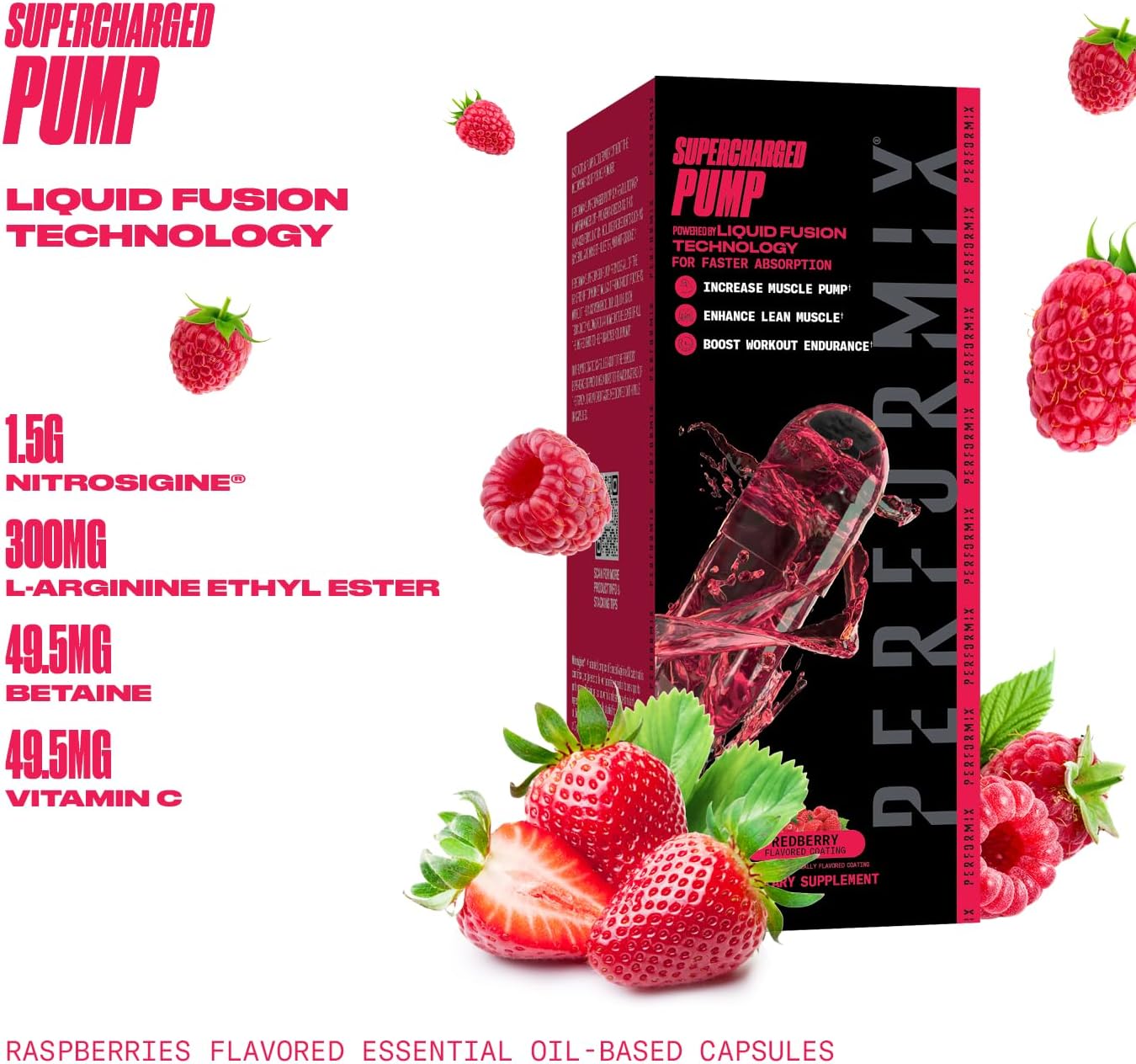 Performance-Enhancing Pre-Workout Supplement with Nitrosigine® and Betaine for Muscle Pump, Strength, and Endurance - 80 Capsules