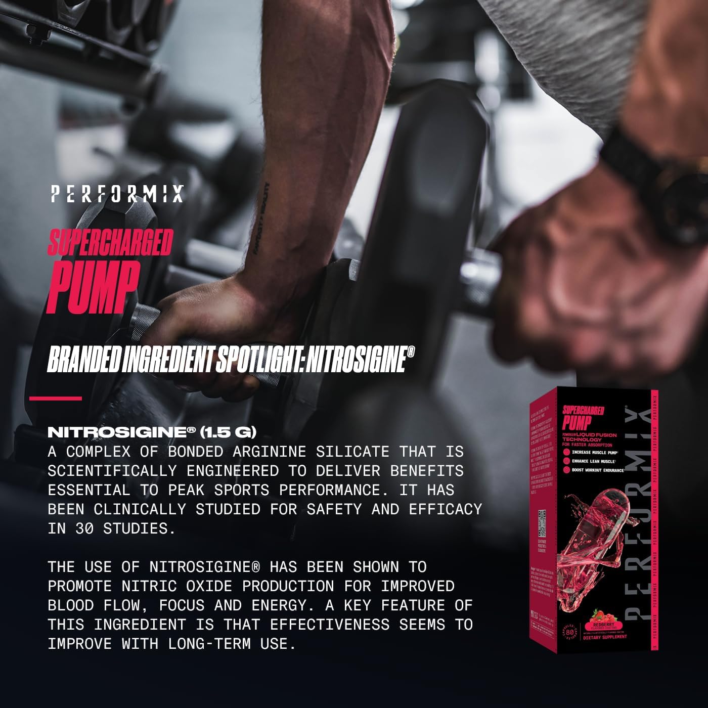Performance-Enhancing Pre-Workout Supplement with Nitrosigine® and Betaine for Muscle Pump, Strength, and Endurance - 80 Capsules