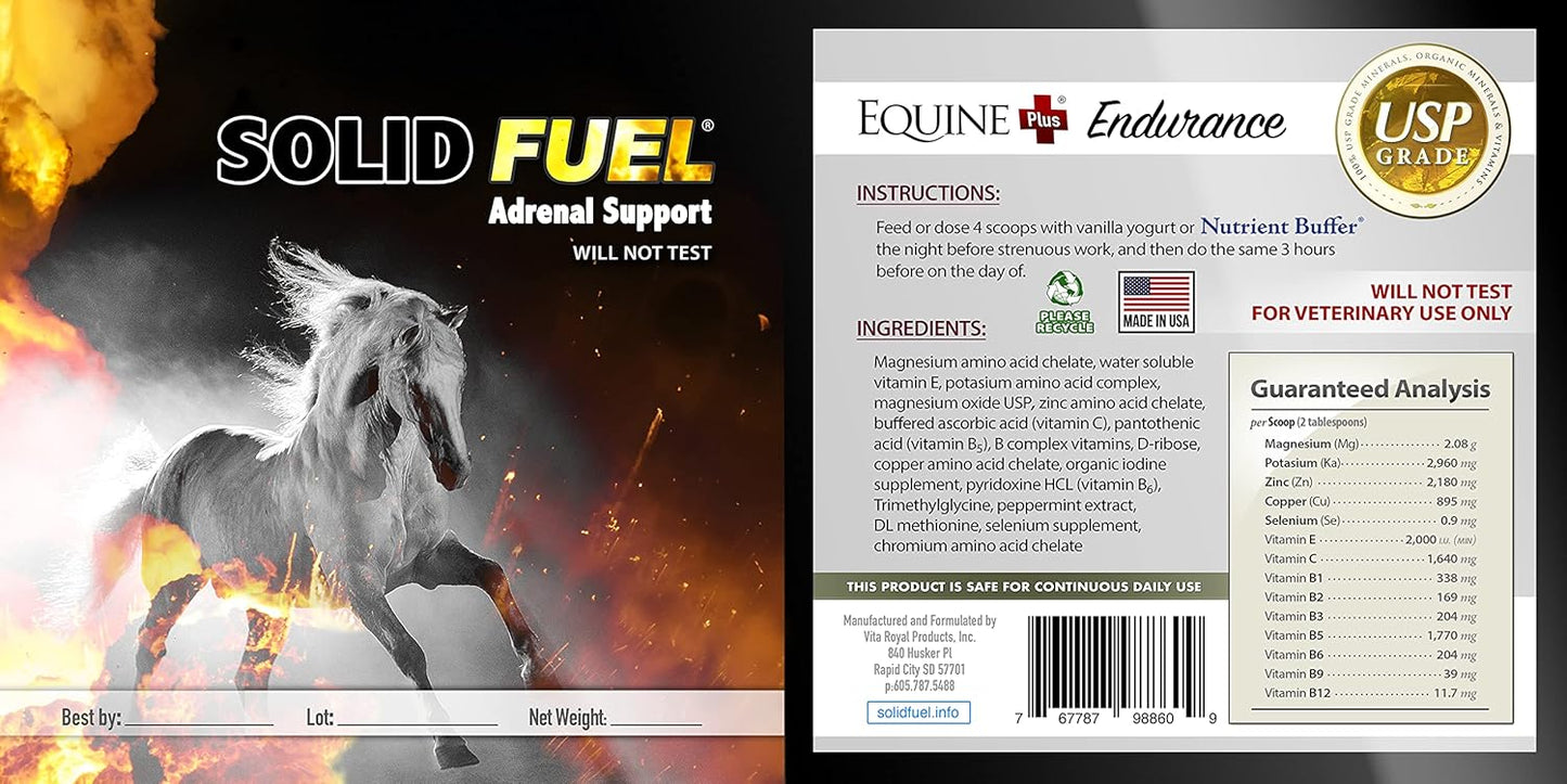 Performance Horse Supplement with Solid Fuel - Boost Adrenal Support & Endurance with Vitamins, Minerals, and Amino Acids