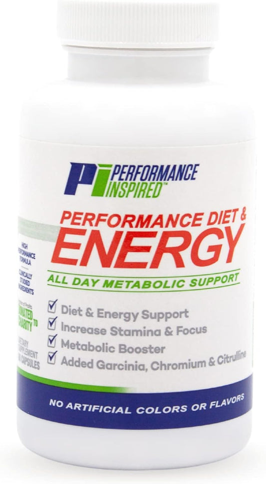 Performance Inspired Nutrition Diet and Energy Supplement - 60 Capsules for Weight Loss and Focus Boost