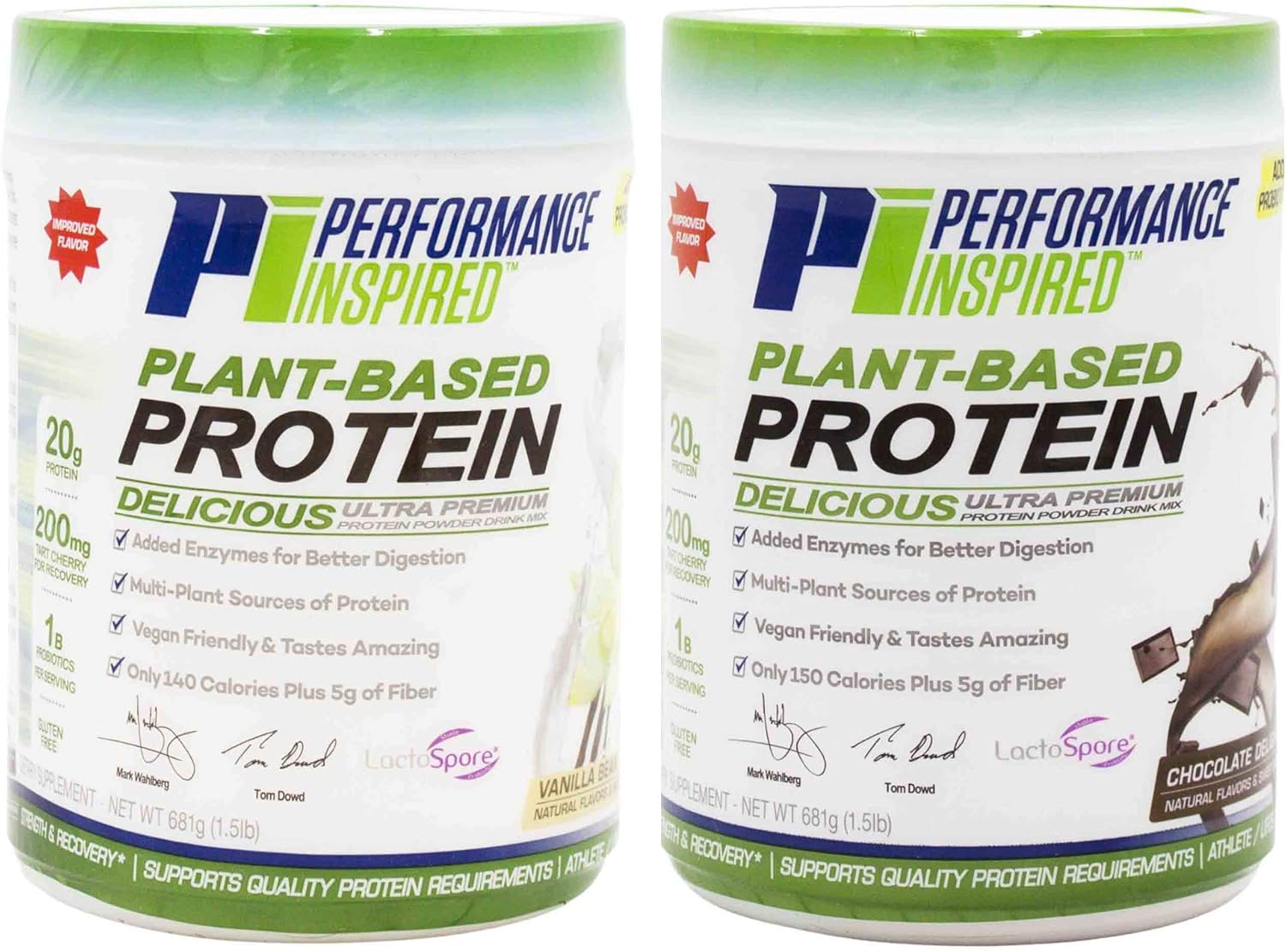 Performance Inspired Plant-Based Protein Powder with 20G Protein, Probiotics, Digestive Enzymes, and Fiber - Vanilla Bean - 1.5lb