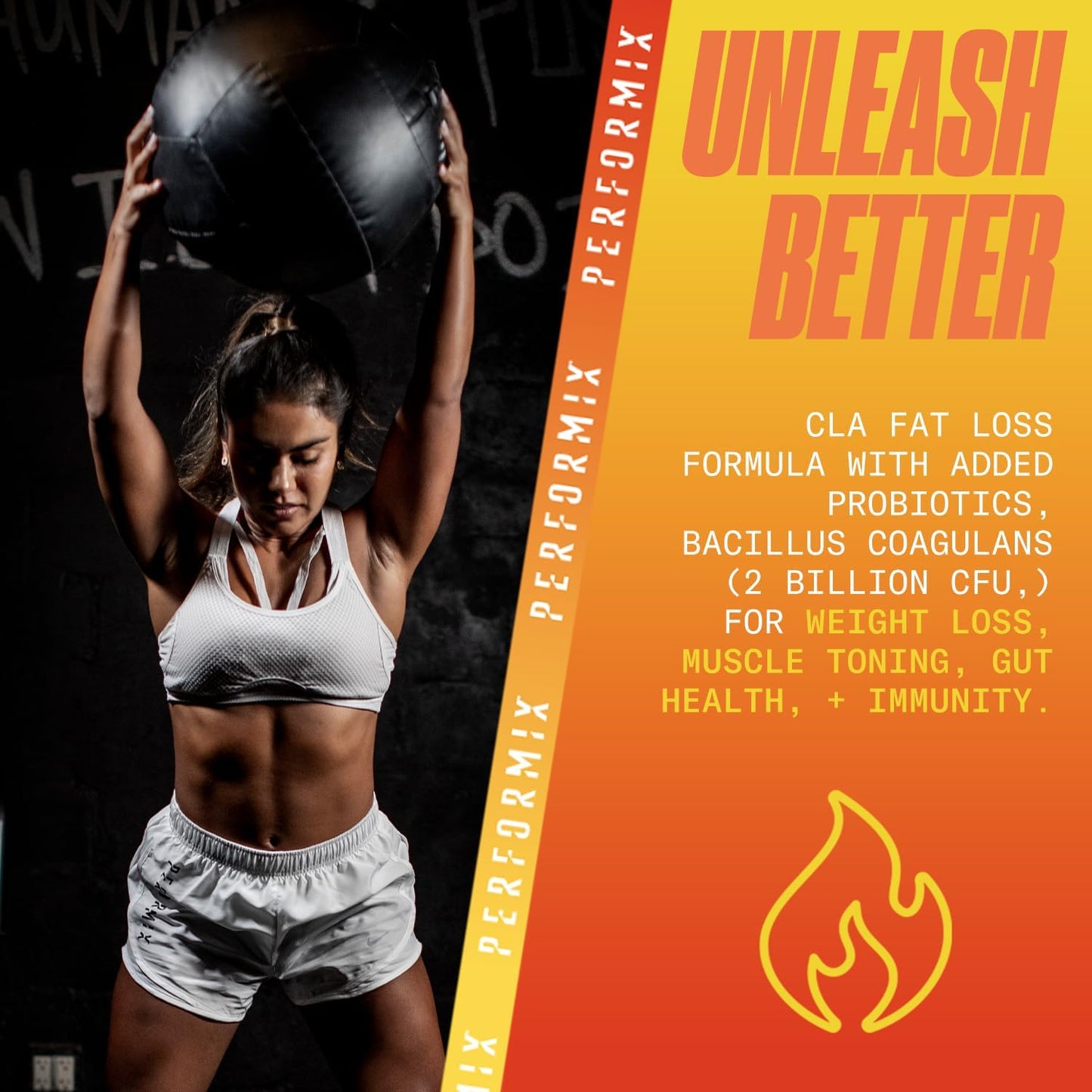 Performix AbCuts CLA + Probiotics Soft Gels for Lean Muscle Growth, Energy, and Digestive Health - Men & Women - 100 Count
