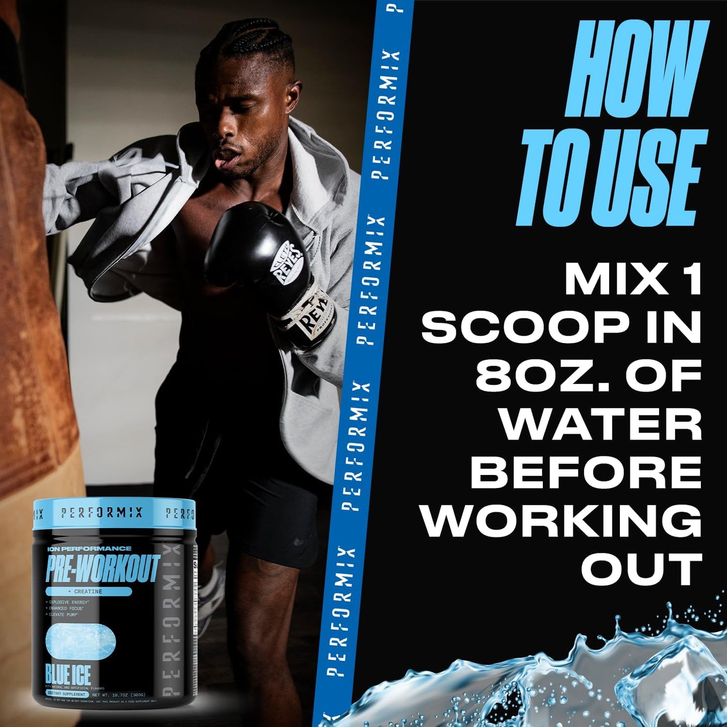 PERFORMIX ION Pre Workout Supplement: Boost Pump, Energy, & Endurance - 200mg Caffeine, Creatine, Nitric Oxide, Beta Alanine - Amino Acids - No Crash or Jitters - Blue Ice - 30 Servings