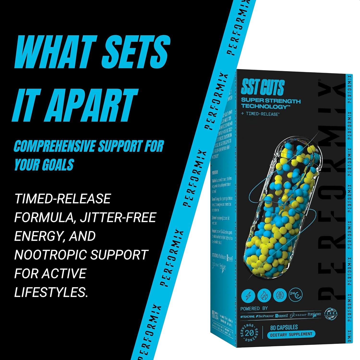 Performix SST Cuts Energy and Focus Nootropic Supplement for Men and Women - 80 Servings