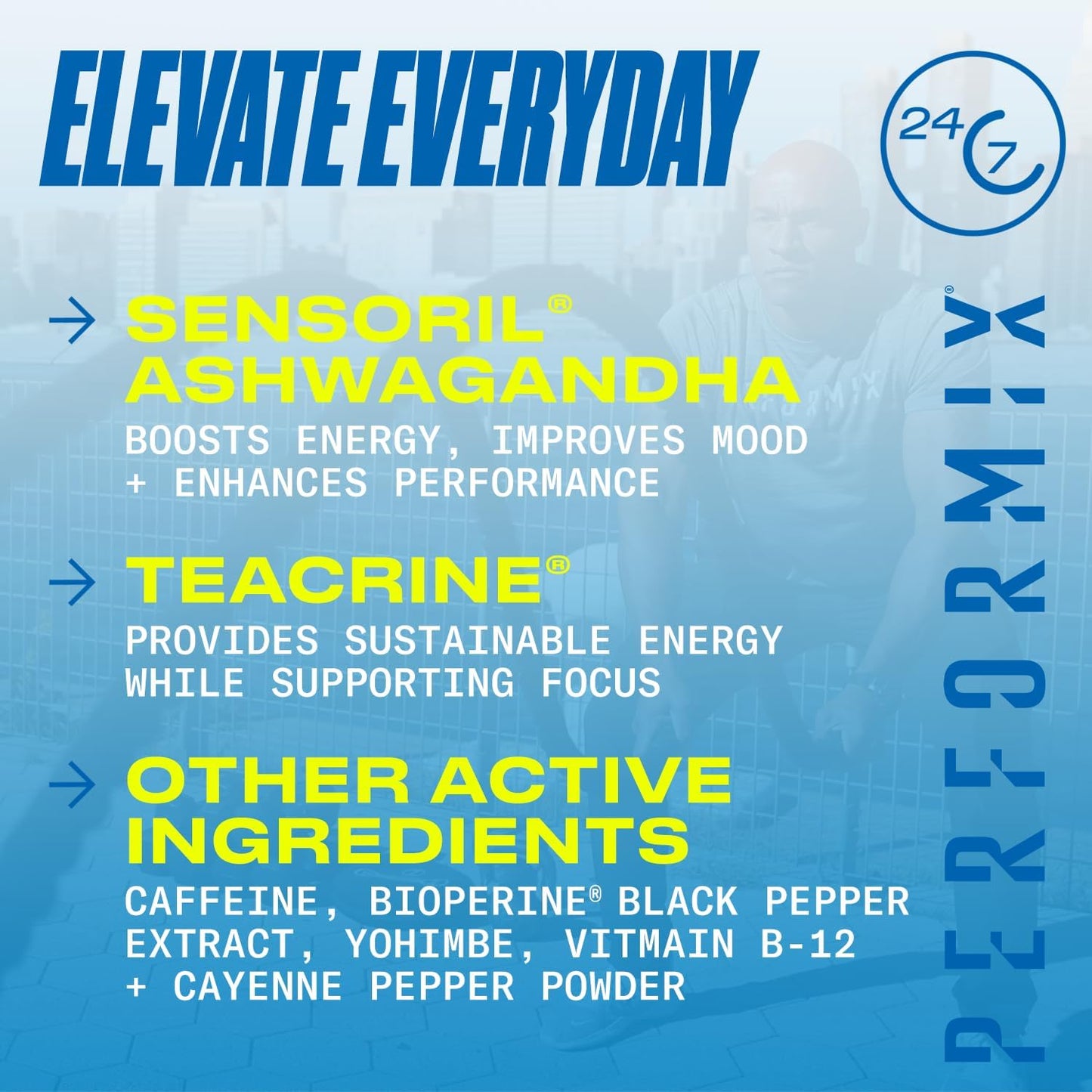 Performix SST Original Pre Workout Energy Supplement with 250mg Caffeine for All Day Focus and Energy Boost - 60 Capsules for Men and Women