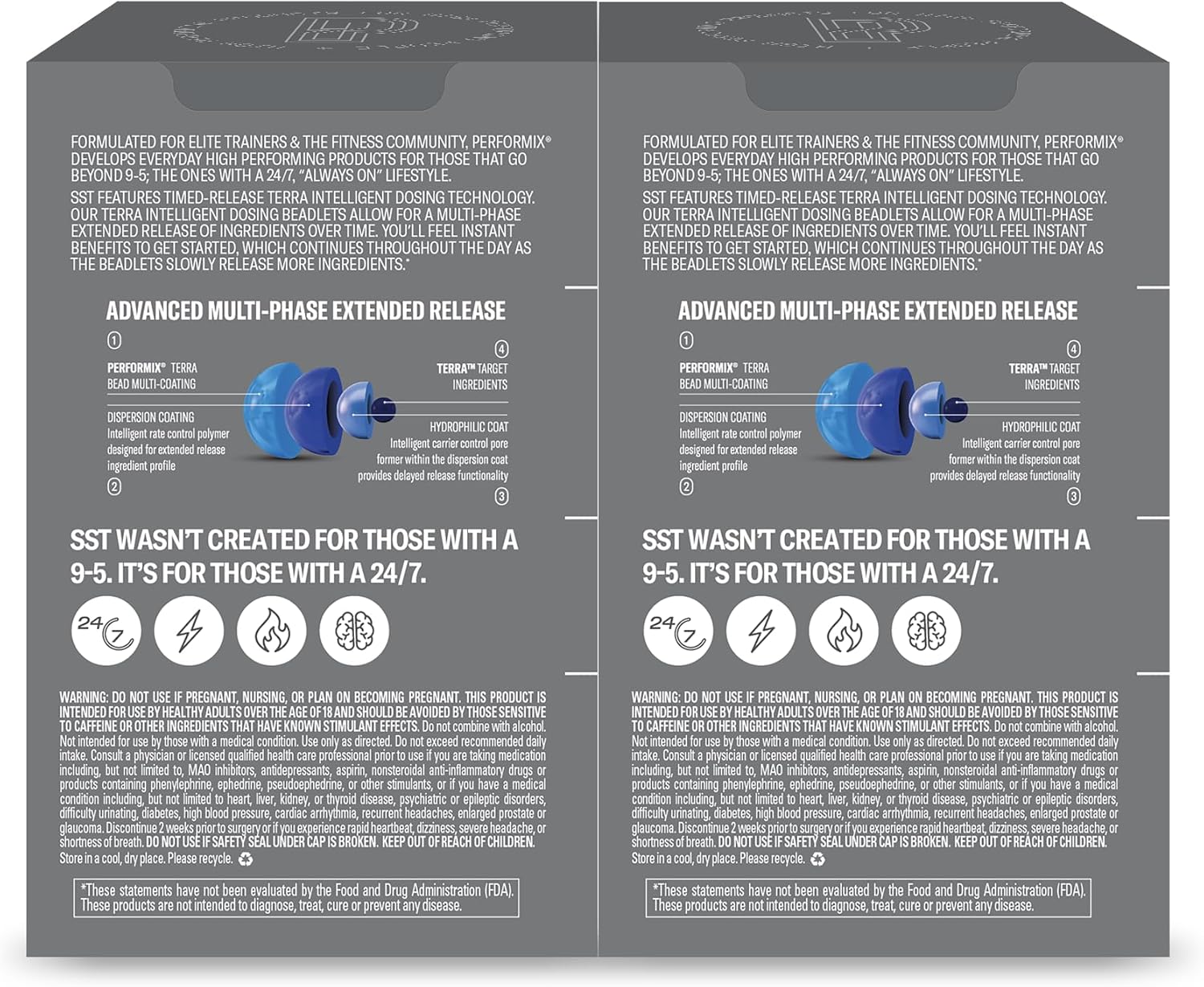 Performix SST V2X Pre Workout Energy Supplements with 300mg Caffeine for All Day Focus & Energy Boost - Nootropic Formula for Men & Women - 80 Capsules