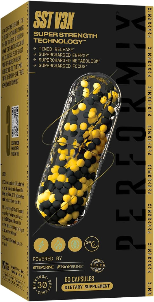 Performix SST V3X Nootropic Pre Workout Capsules for All Day Energy & Focus Boost