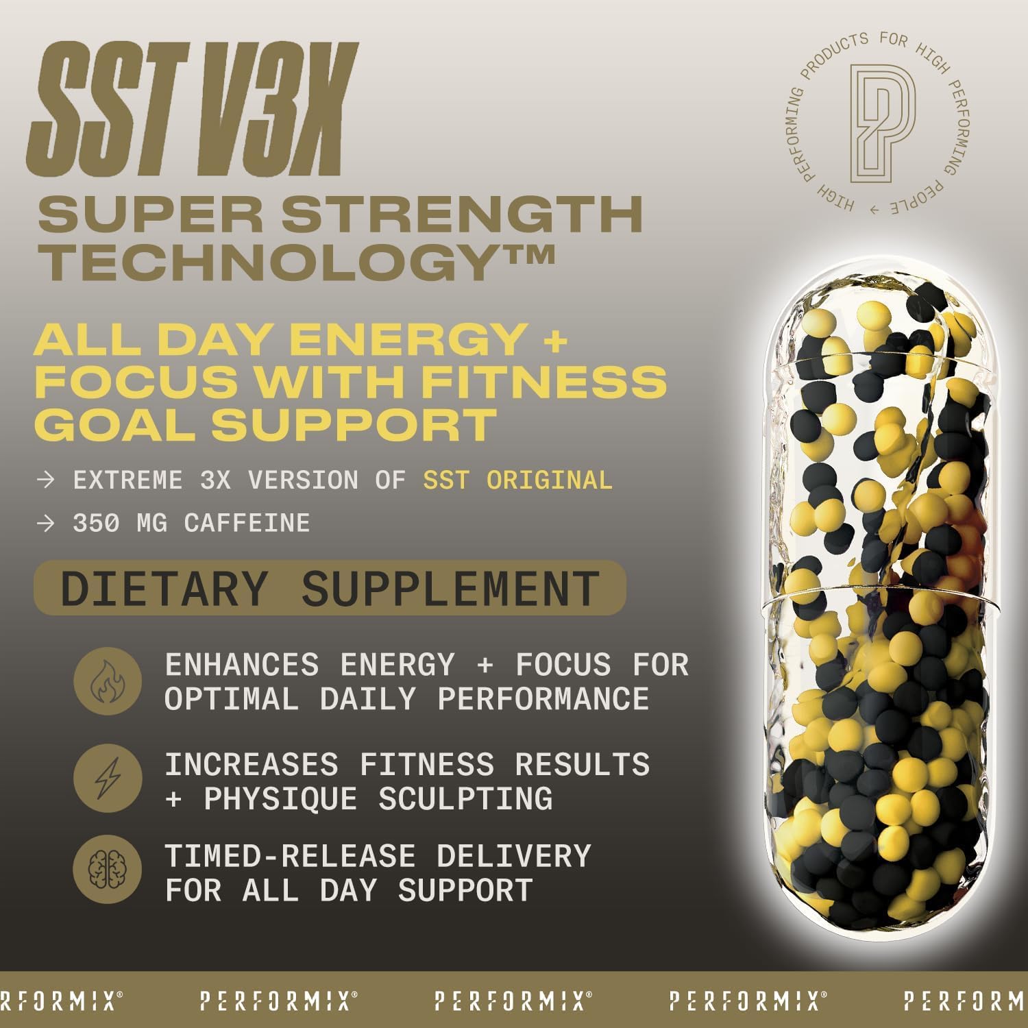 Performix SST V3X Nootropic Pre Workout Capsules for All Day Energy & Focus Boost