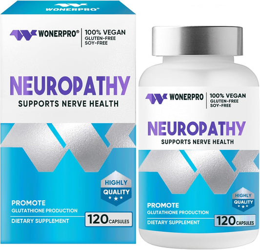 Peripheral Neuropathy Support Supplement with 600mg Alpha Lipoic Acid - Nerve Fortification for Hands, Feet, Fingers, & Toes - 120 Capsules