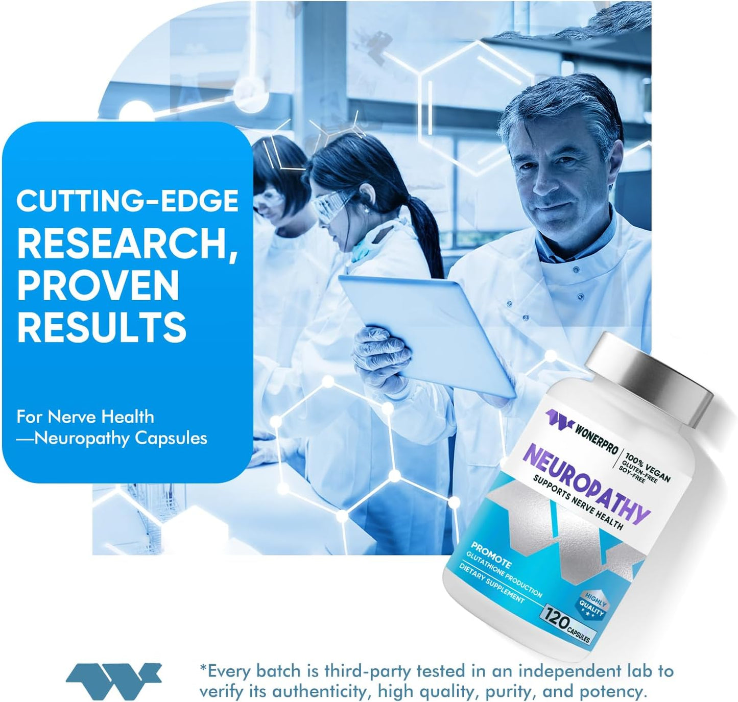 Peripheral Neuropathy Support Supplement with 600mg Alpha Lipoic Acid - Nerve Fortification for Hands, Feet, Fingers, & Toes - 120 Capsules