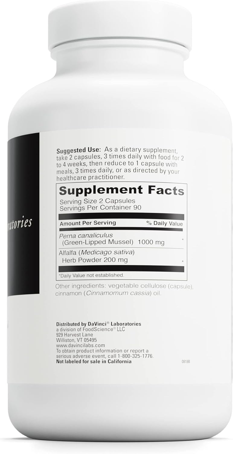 Perna Canaliculus & Alfalfa Leaf Capsules for Joint Comfort & Collagen Production - Dietary Supplement for Connective Tissue Health - 180 Count