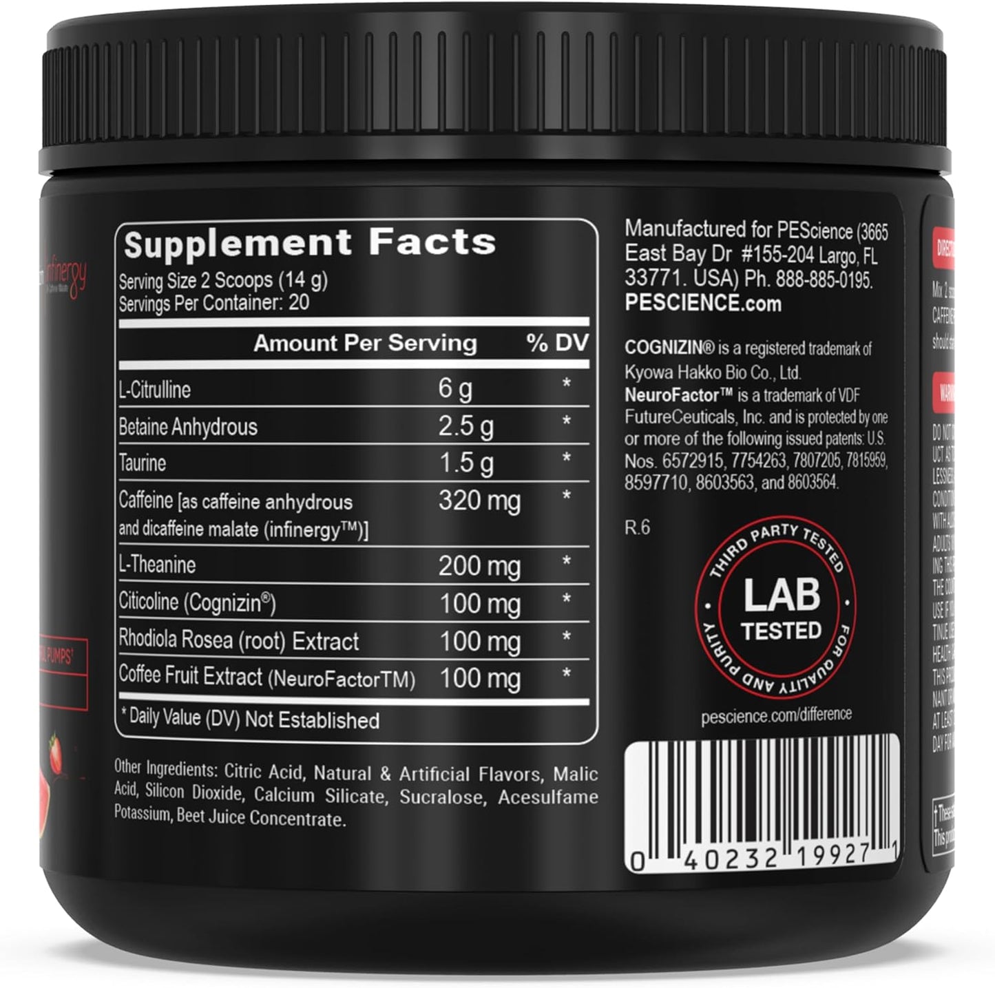 PEScience Prolific Pre Workout Energy Supplement - Melon Berry Twist Flavor - 40 Scoops - Includes Nitric Oxide Booster