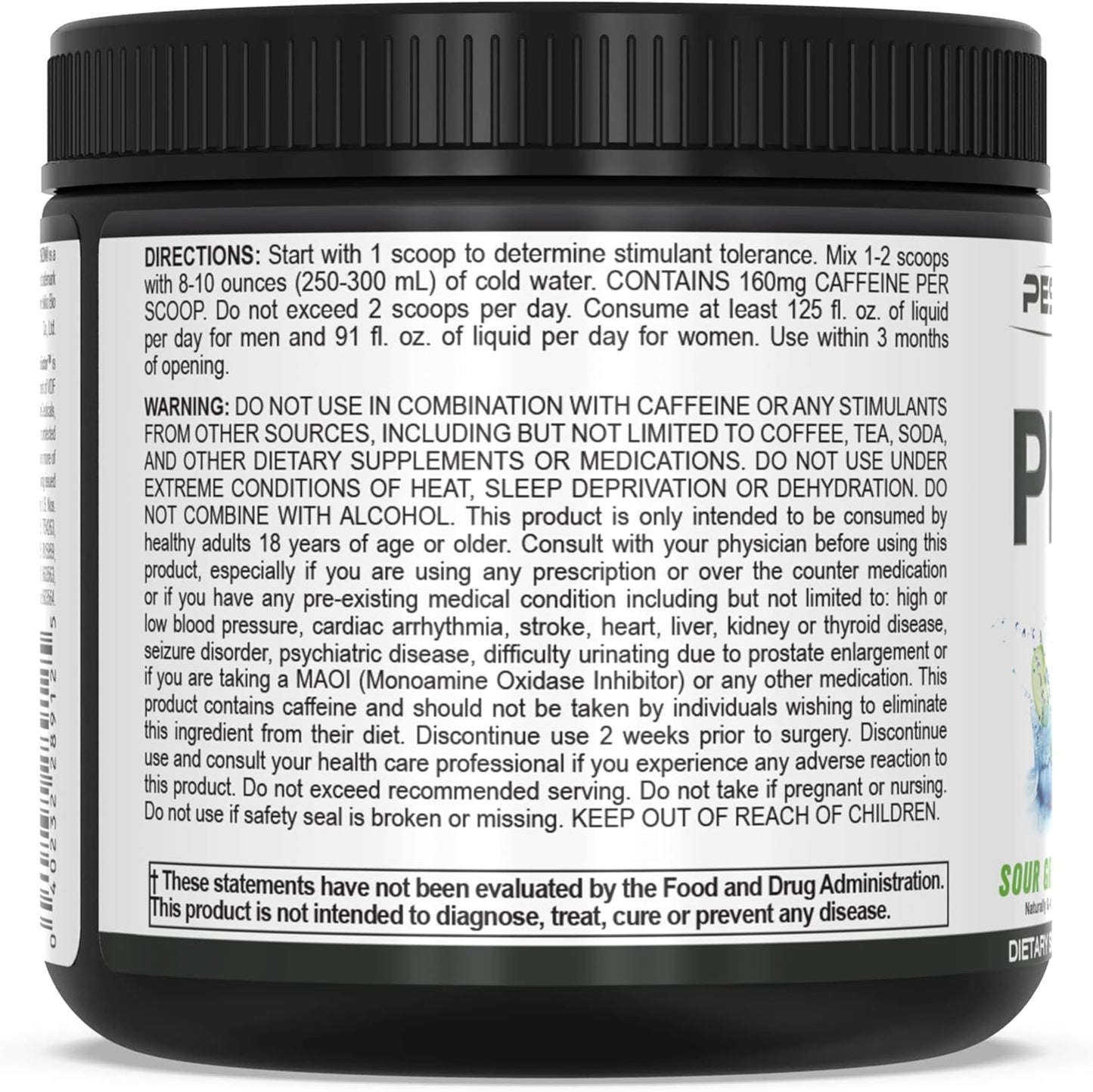 PEScience Prolific Sour Green Apple Pre Workout Powder - 40 Scoop Energy Supplement with Nitric Oxide