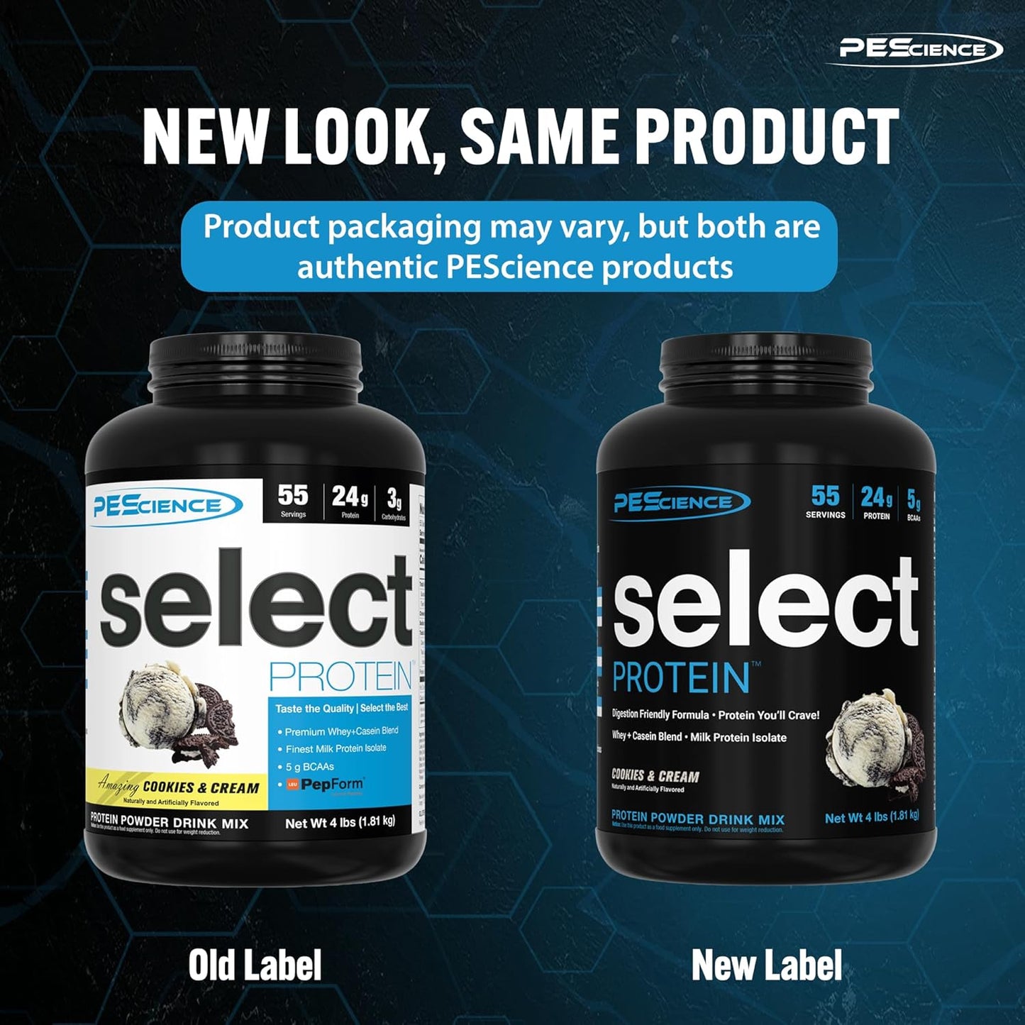 PEScience Select Cookies and Cream Low Carb Protein Powder - Keto Friendly & Gluten Free - 27 Servings