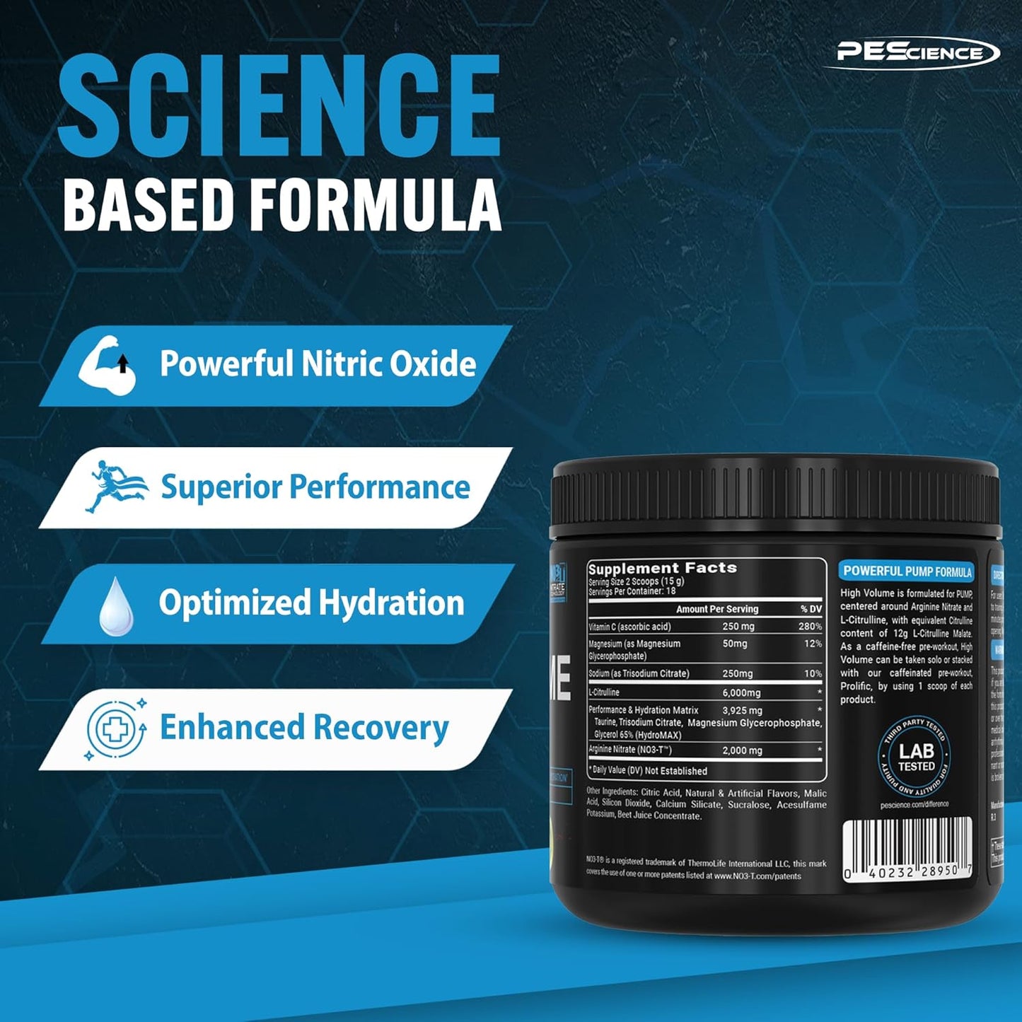 PEScience Sour Peach Candy High Volume Nitric Oxide Booster Pre Workout Powder - 36 Scoops